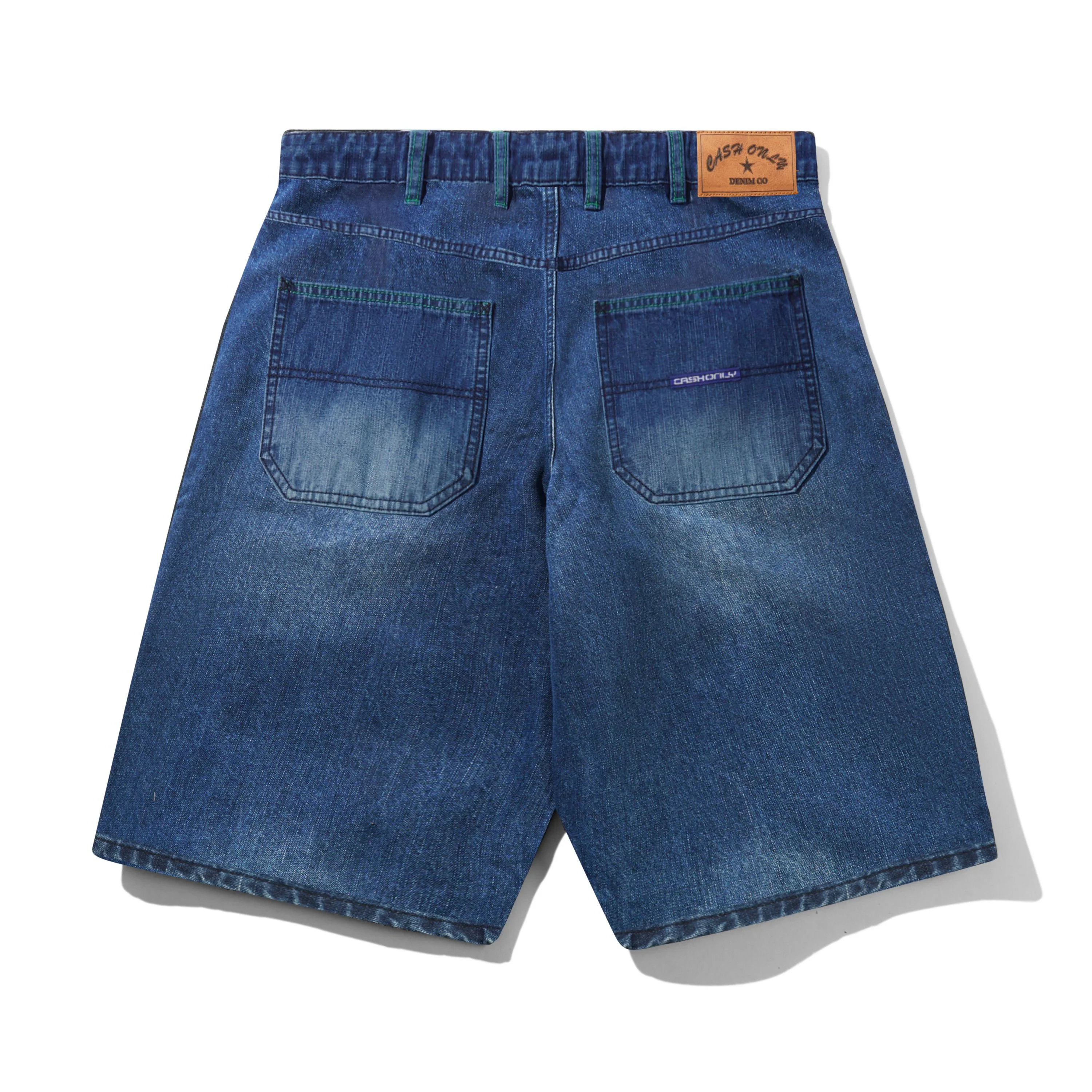 Break Denim Shorts, Washed Slub Blue - Image 2