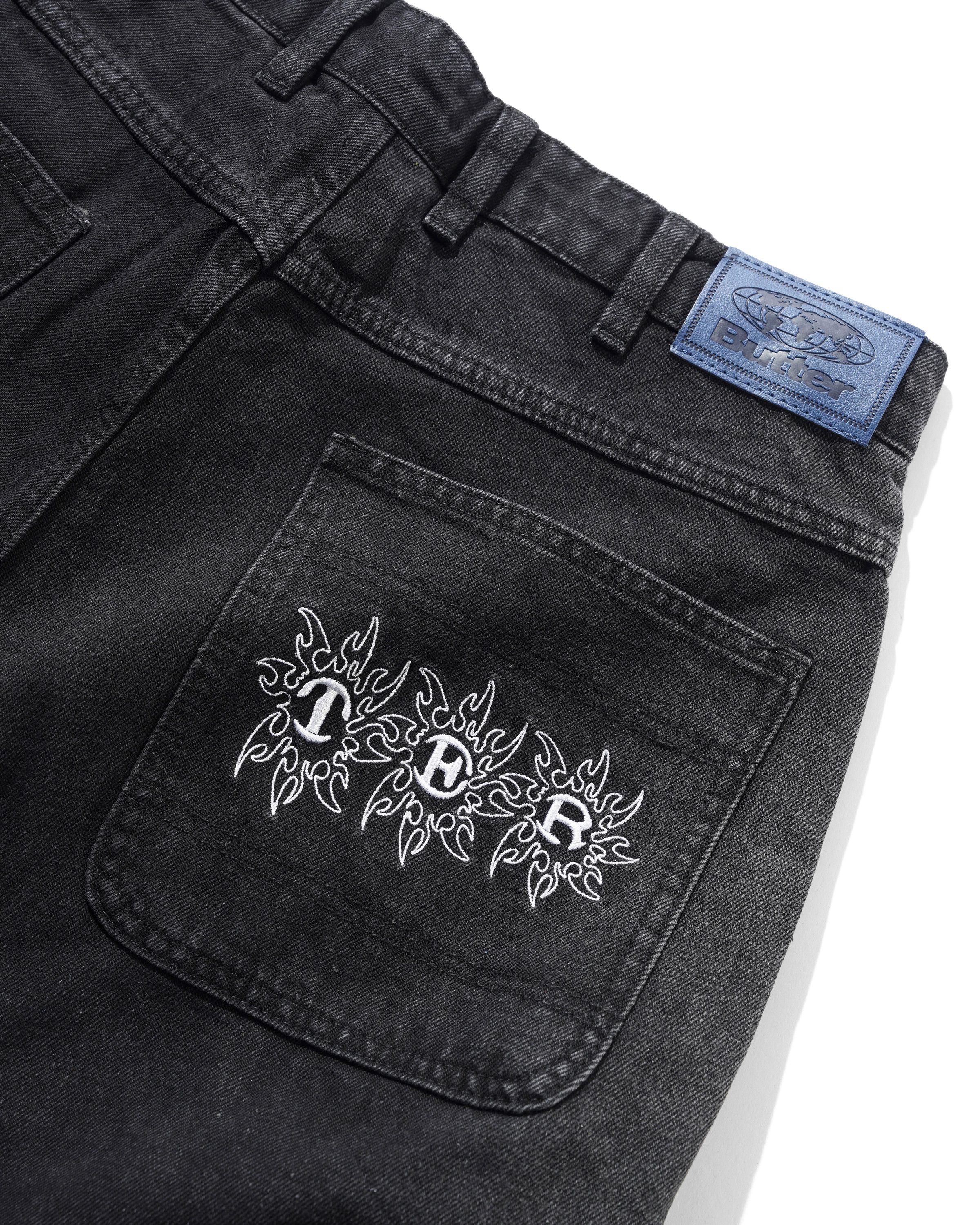Bronco Denim Jeans, Washed Black - Image 3