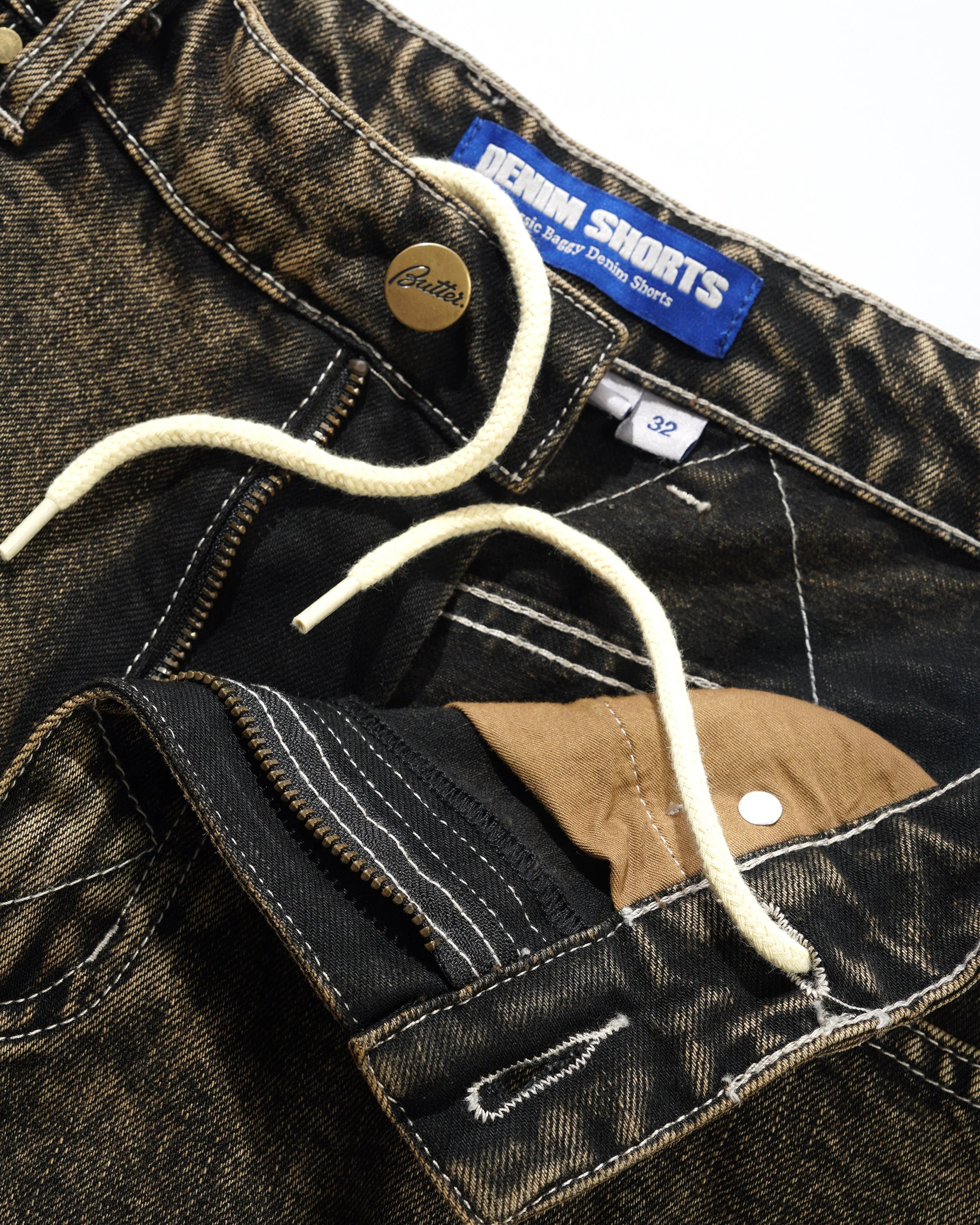 Bronco Denim Shorts, Brown Tint - Image 3