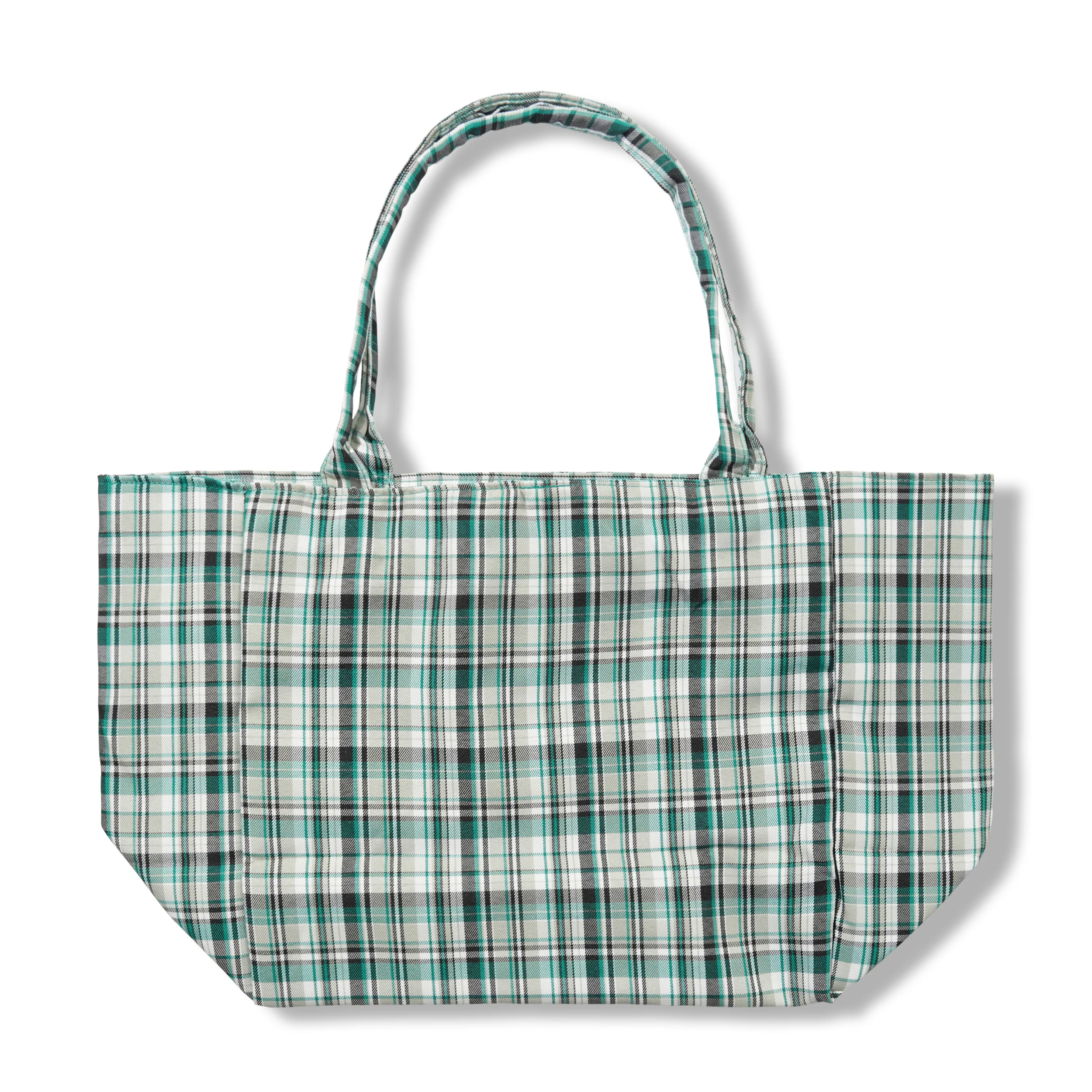 Bubble M Plaid Tote Bag, Green - Image 2