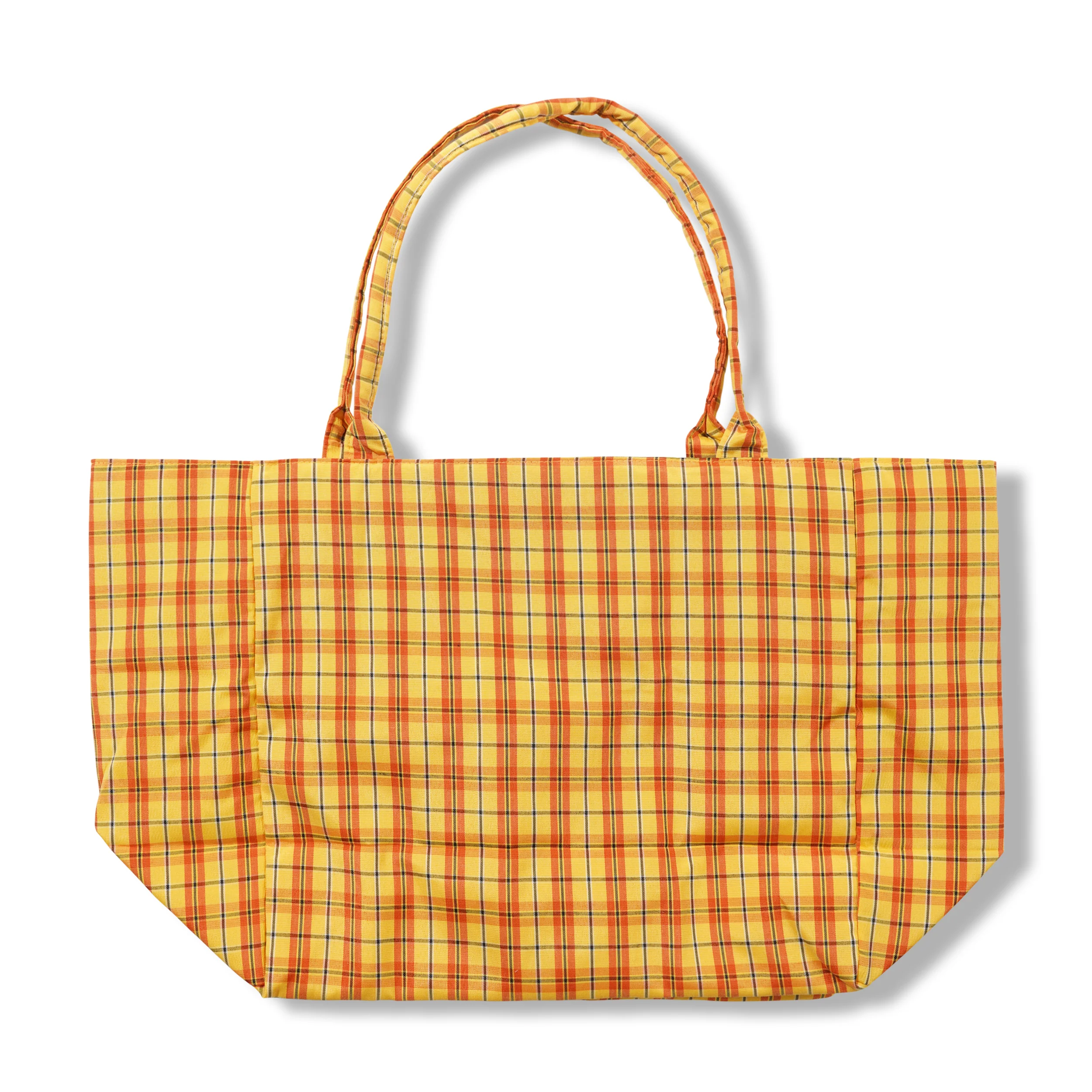 Bubble M Plaid Tote Bag, Orange - Image 2