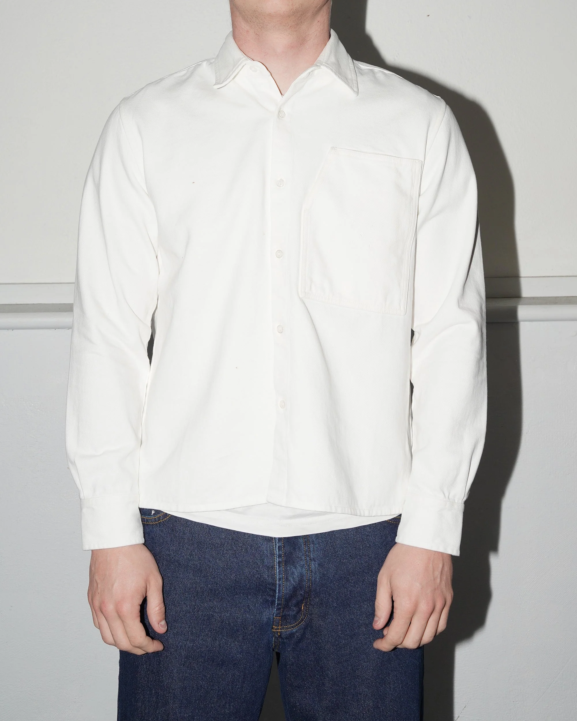 Button Overshirt, Off White - Image 3