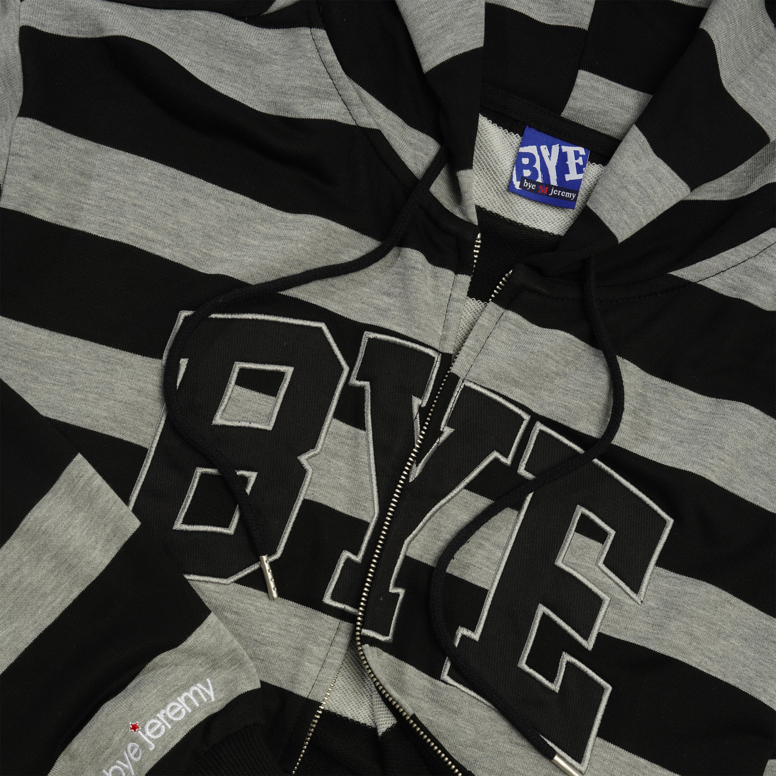 Bye Zip-Thru Pullover Hood, Black / Grey - Image 2