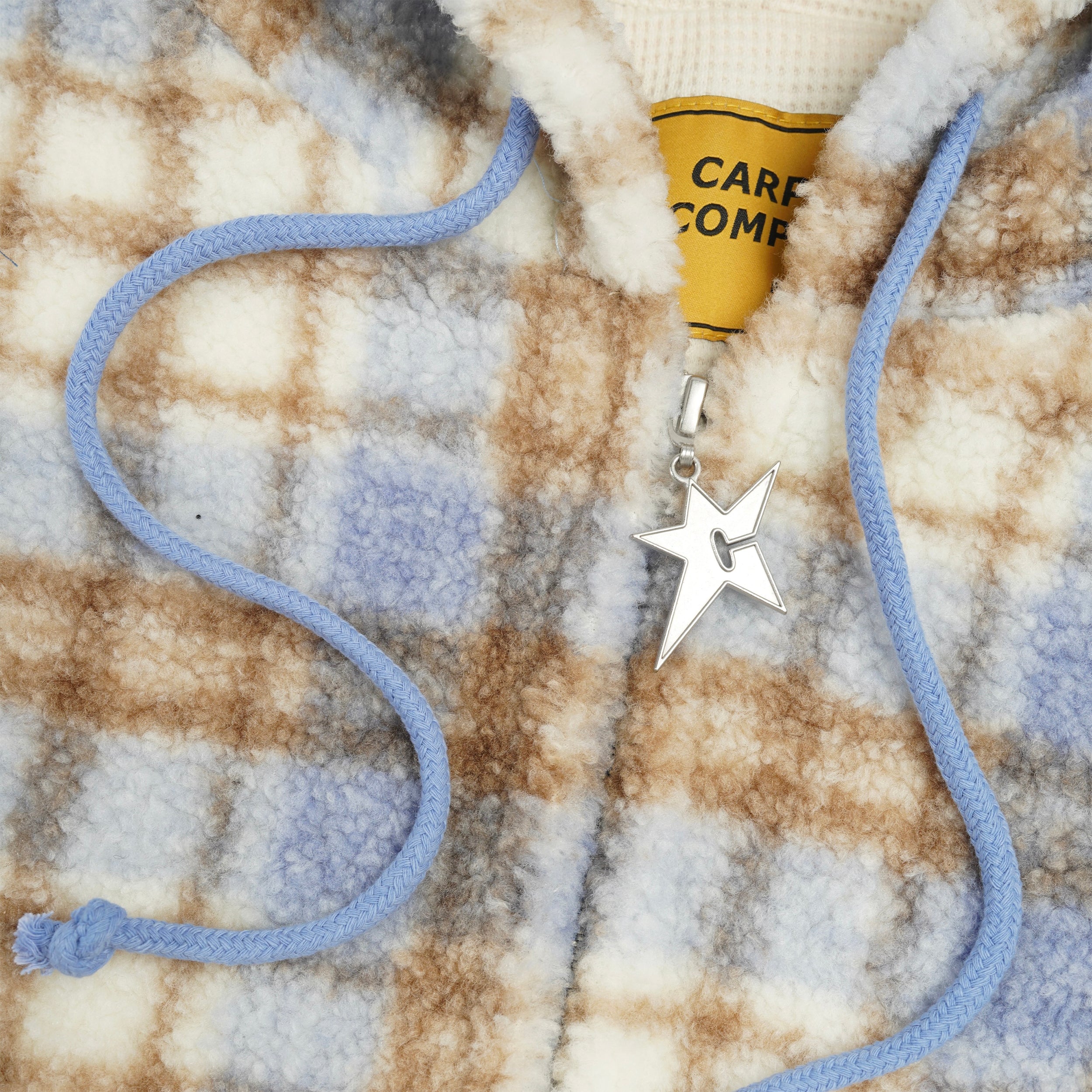 Plaid Fleece Jacket, Baby Blue - Image 2