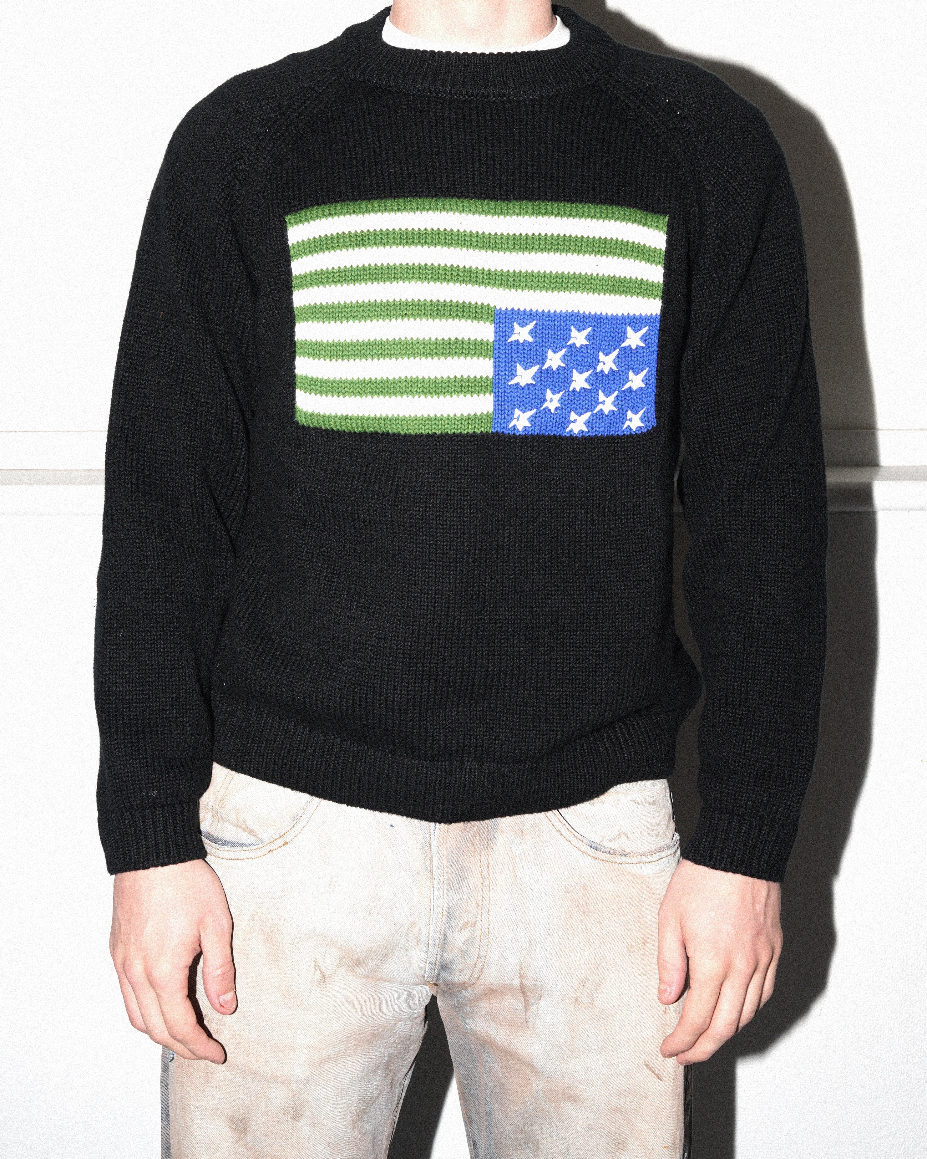 C-Star Flag Woven Sweater, Black - Image 3