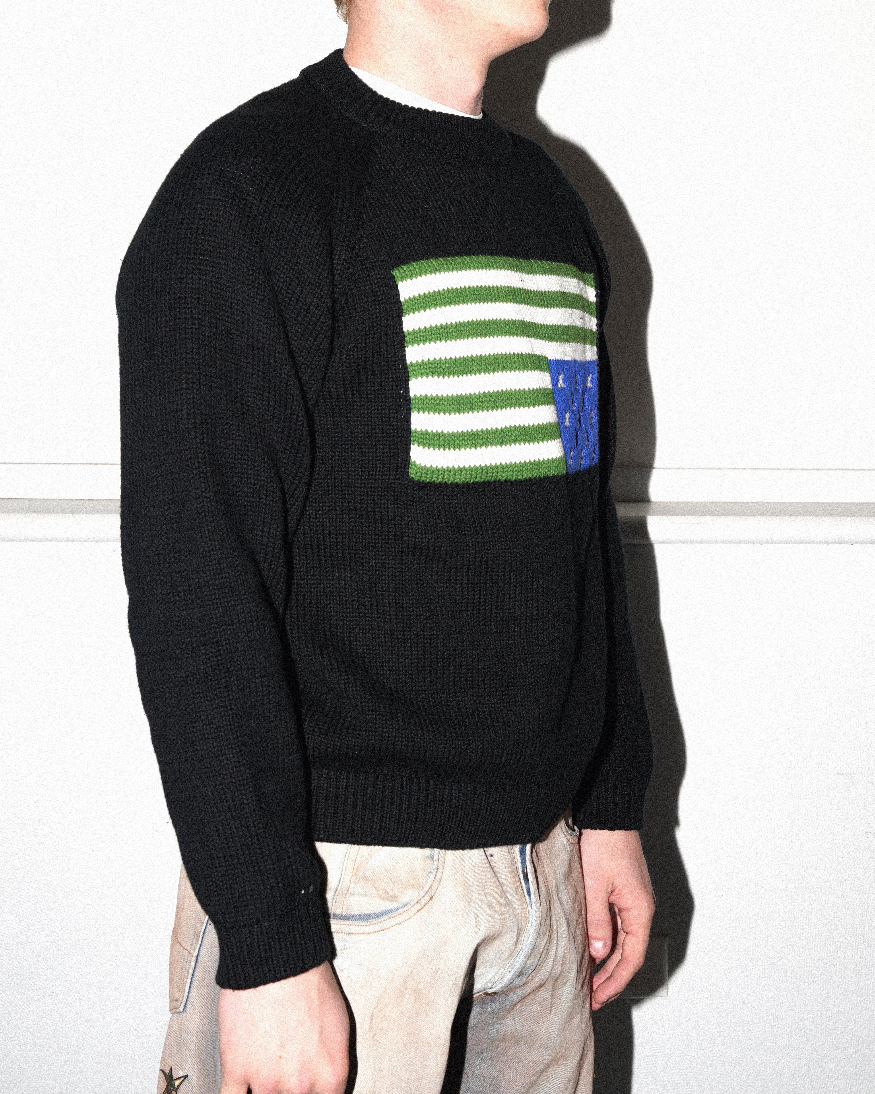 C-Star Flag Woven Sweater, Black - Image 4
