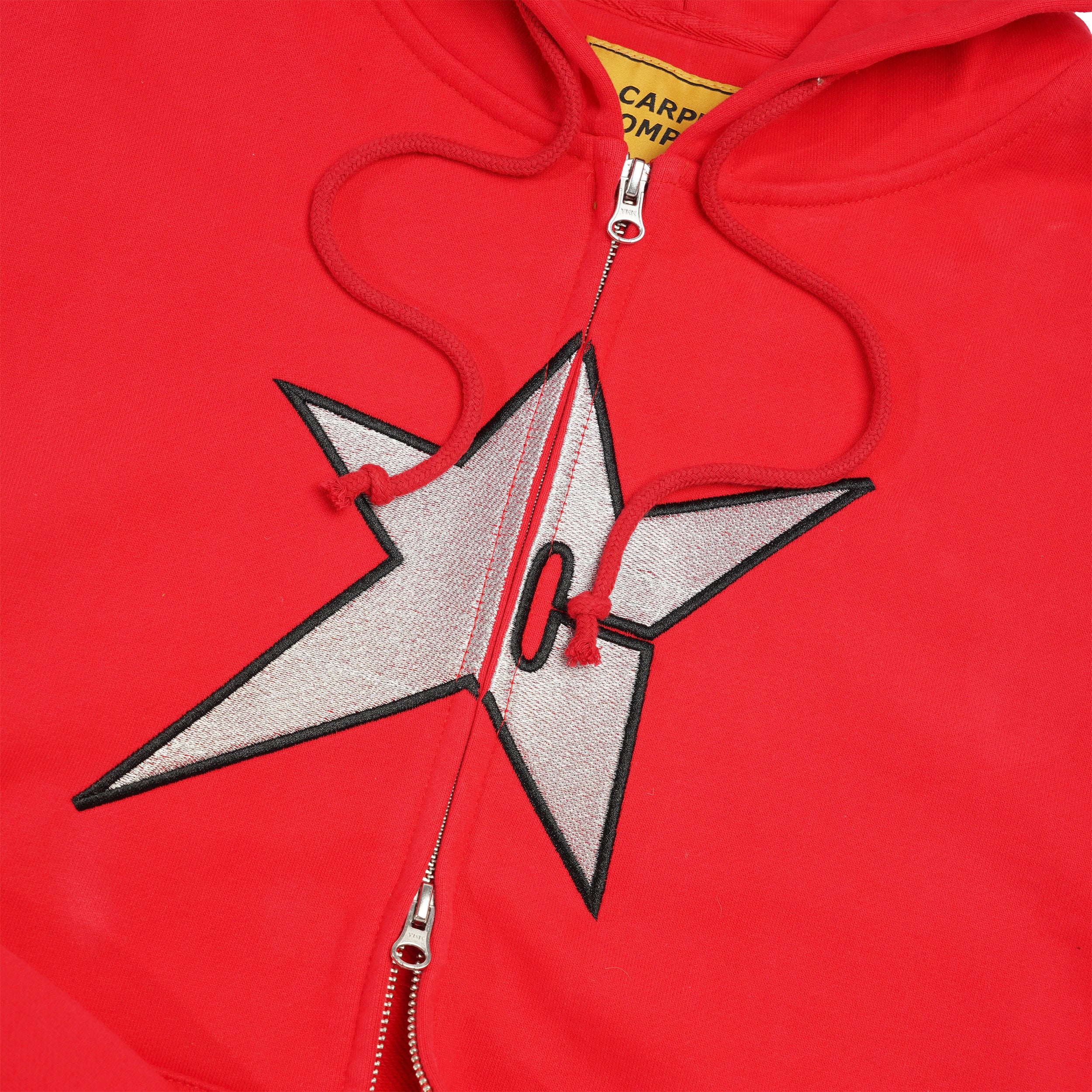C-Star Zip-Thru Pullover Hood, Red - Image 2