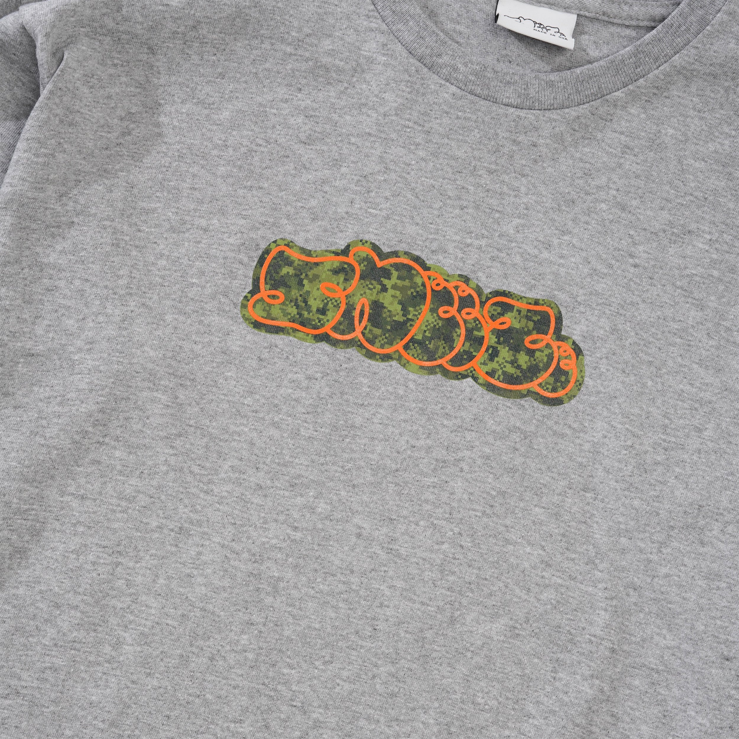 Camo Logo L/S Tee, Heather Grey - Image 2