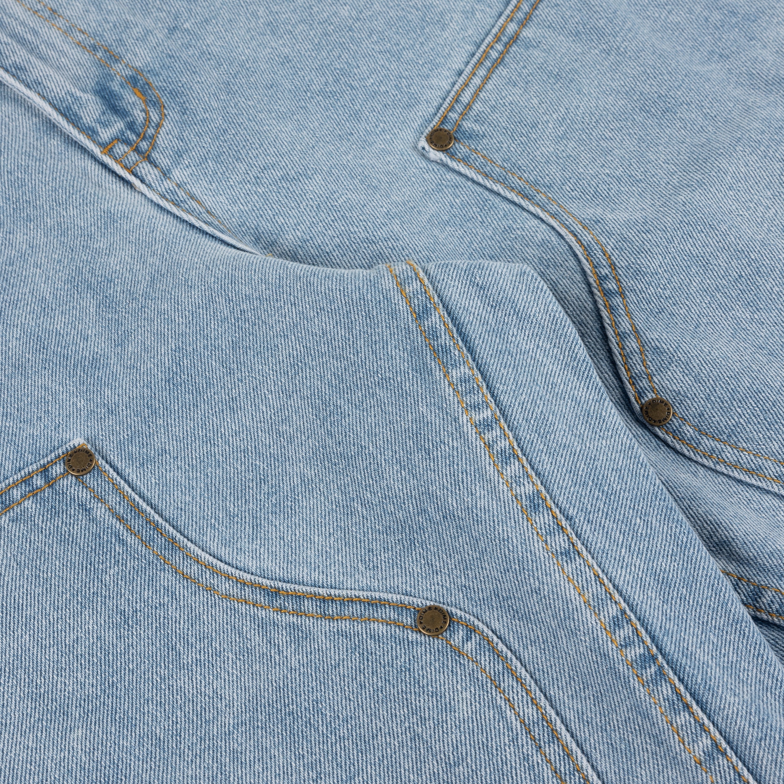 Carpenter Denim Shorts, Blue Washed - Image 4