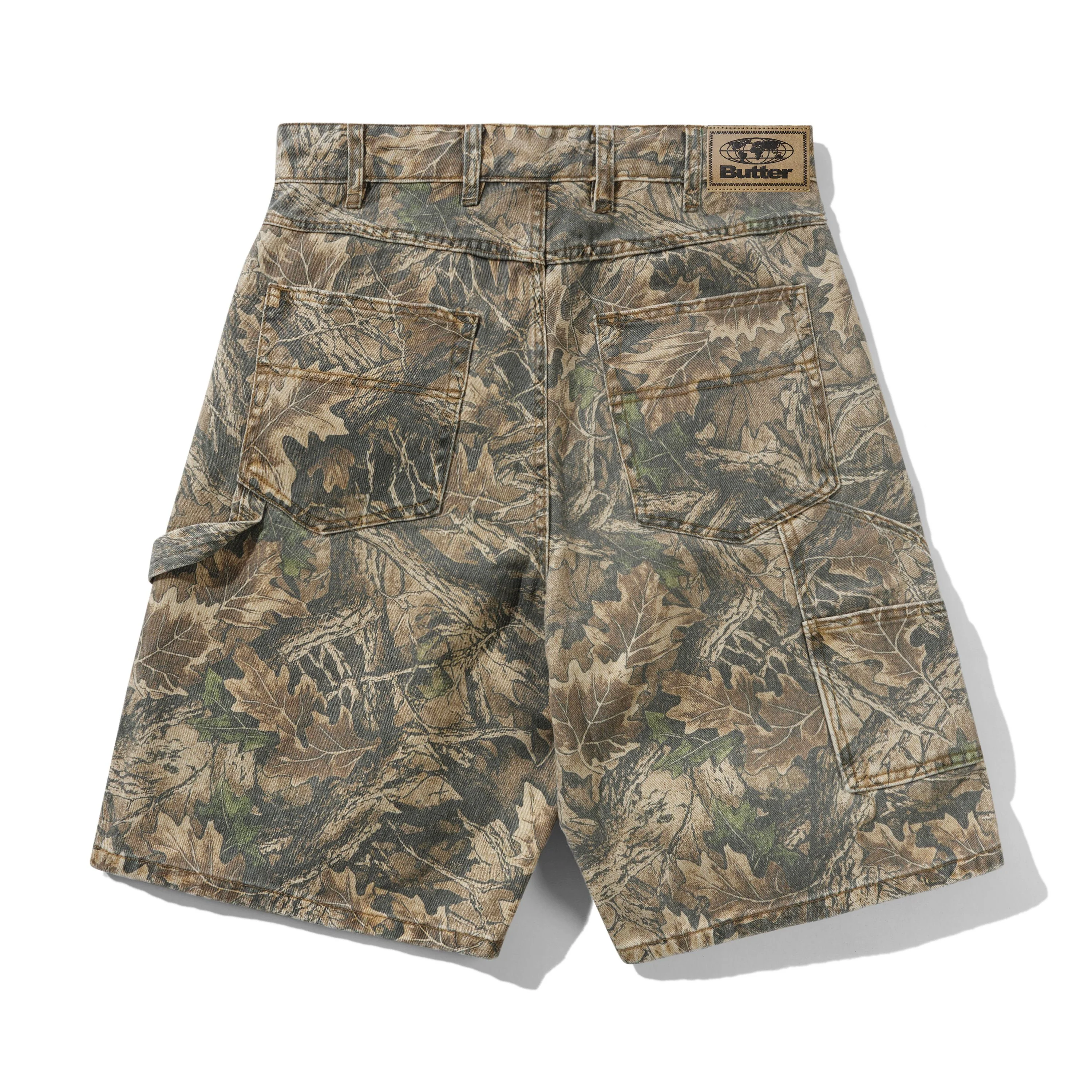 Carpenter Denim Shorts, Forest Camo - Image 2