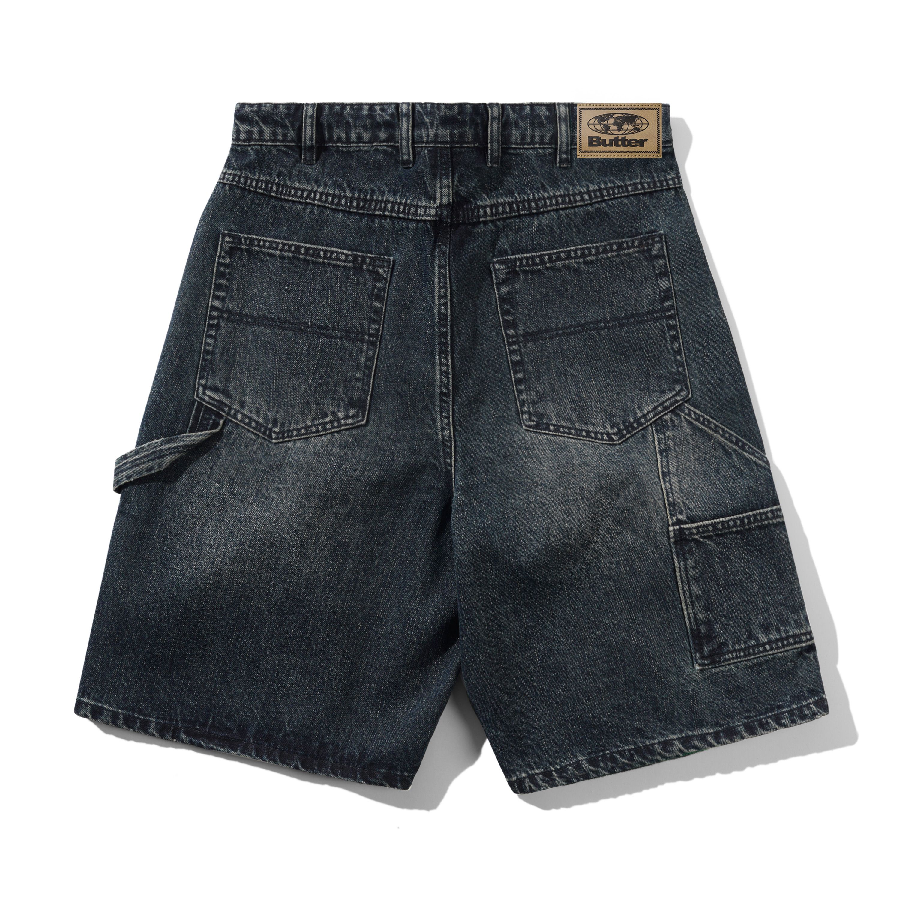 Carpenter Denim Shorts, Slub Dark Indigo - Image 2