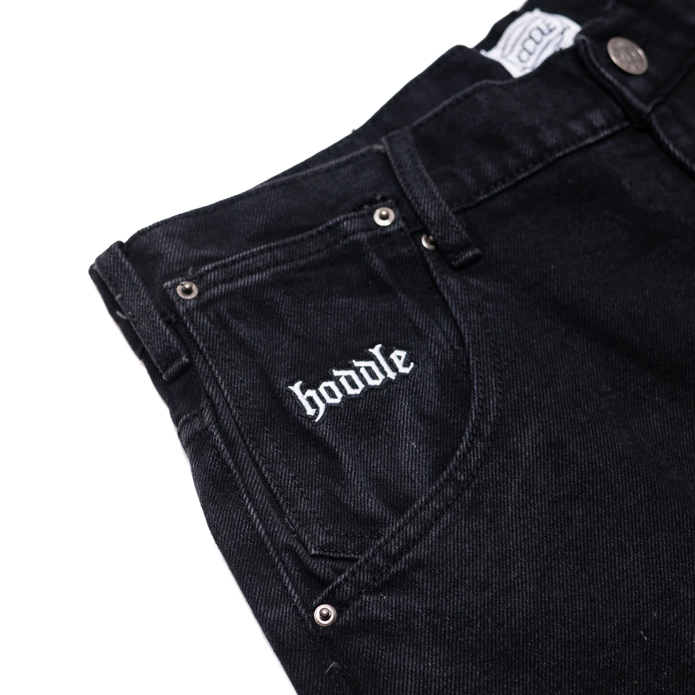 Carpenter Heart Jean Short, Black / Indigo - Image 3