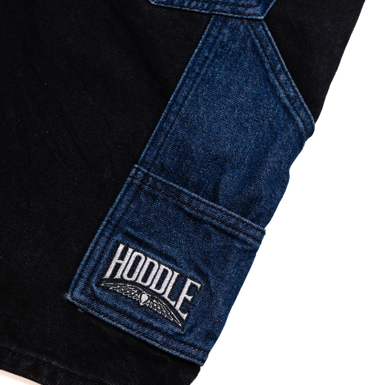 Carpenter Heart Jean Short, Black / Indigo - Image 4