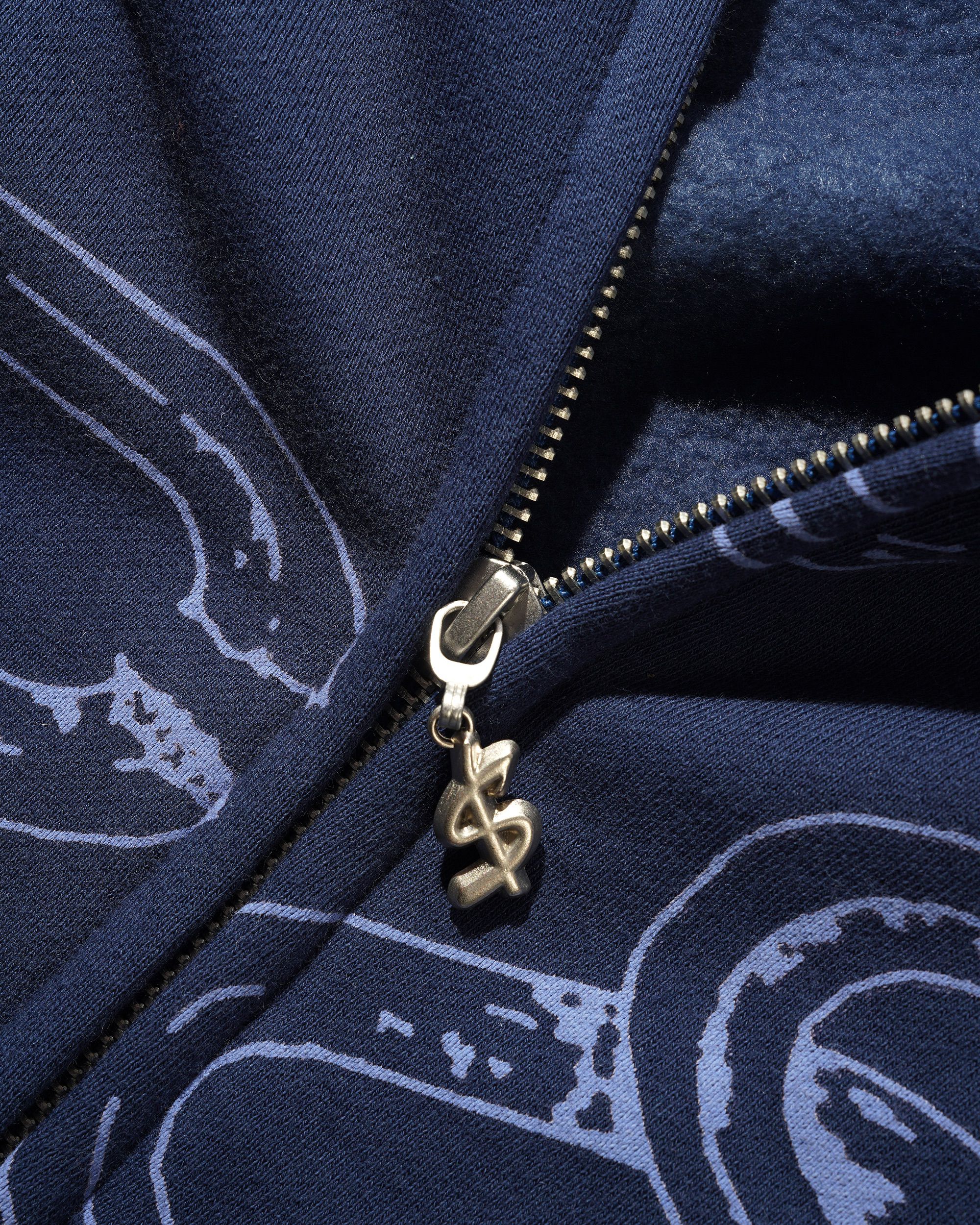 Chain Zip-Thru Hood, Navy - Image 3