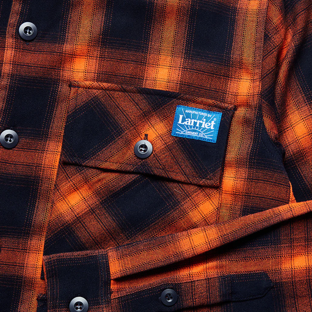 Check Fields Shirt, Navy Orange - Image 3