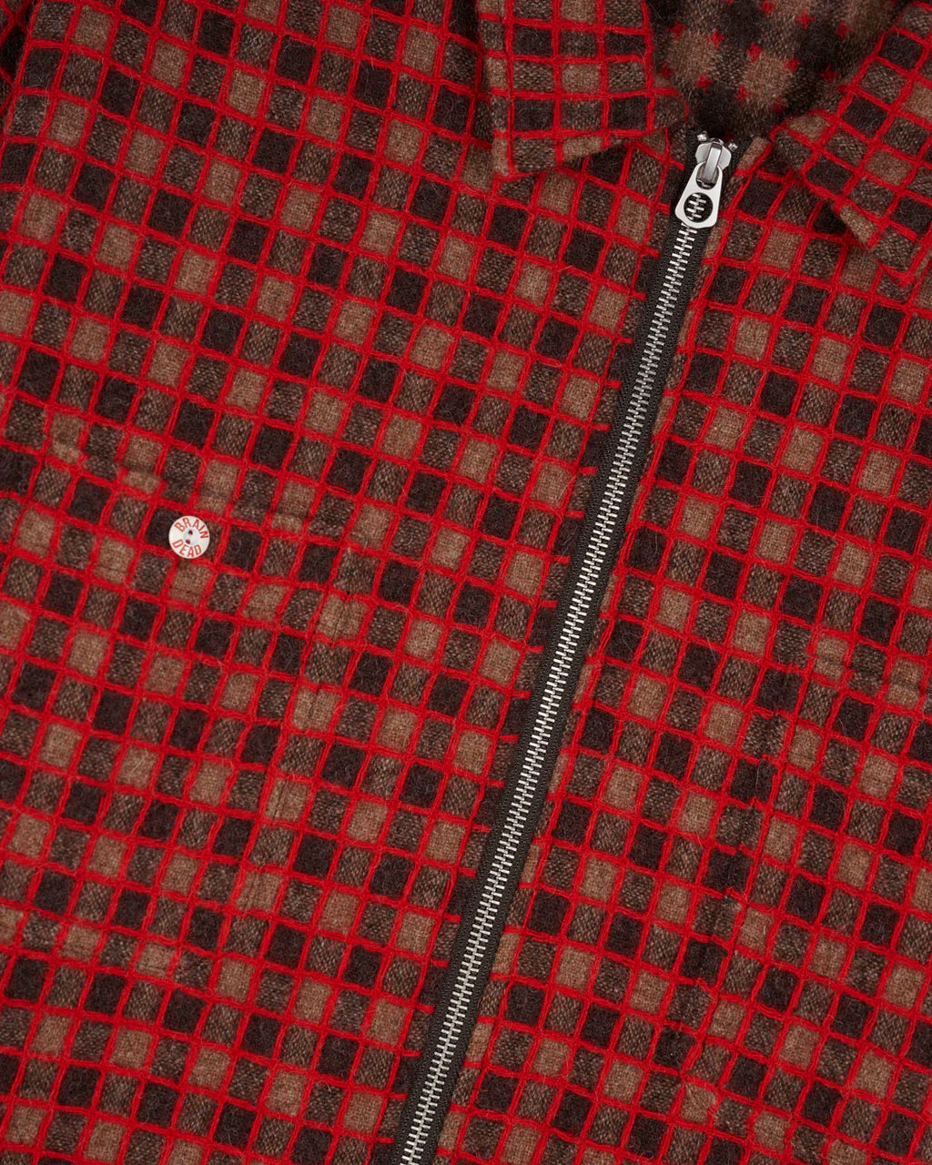 Check Mate Flannel Zip Shirt, Brown - Image 3
