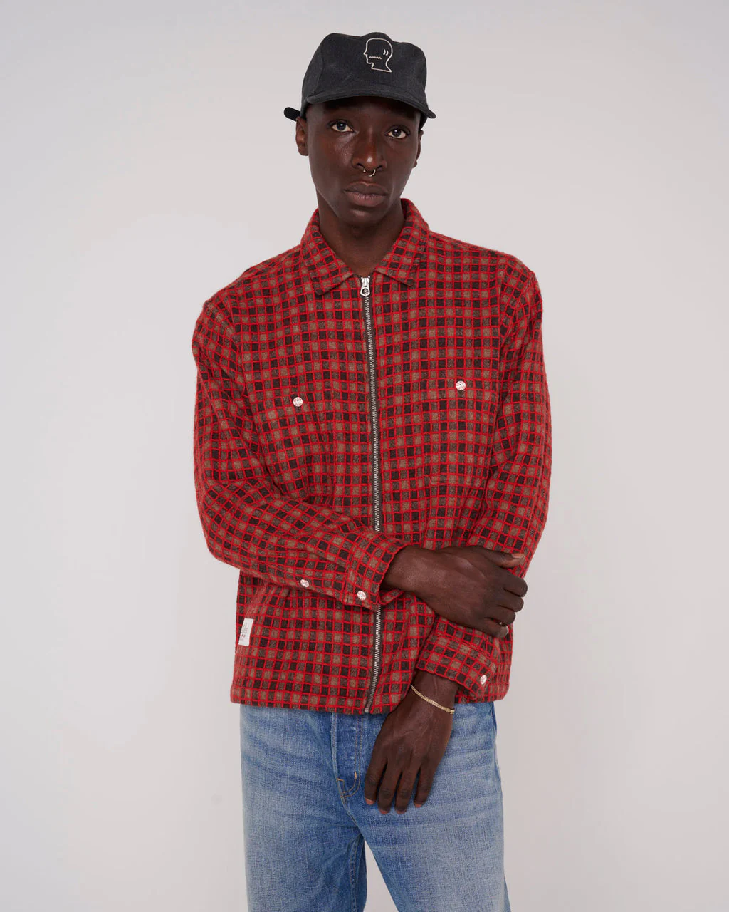 Check Mate Flannel Zip Shirt, Brown - Image 4