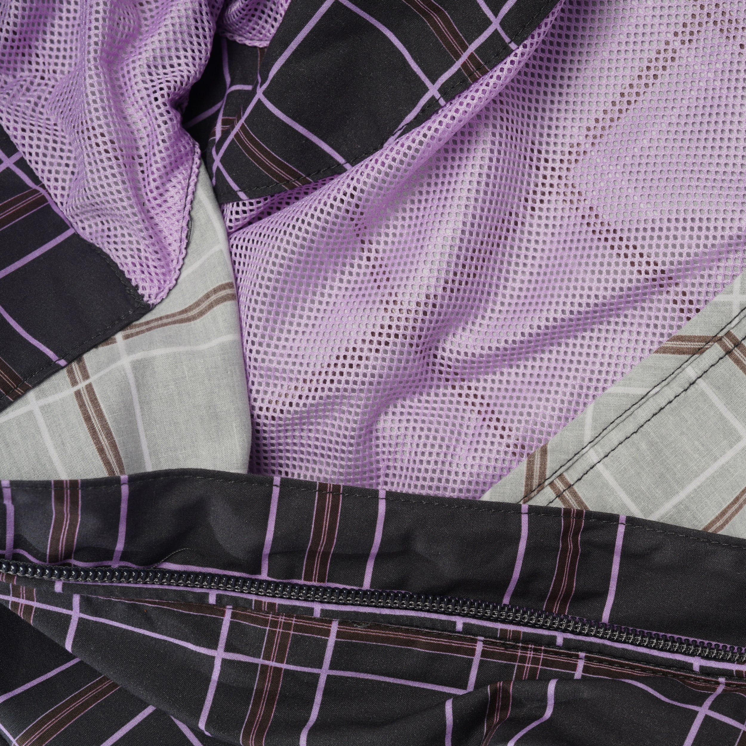Checked Vondel Jacket, Charcoal / Viola - Image 2