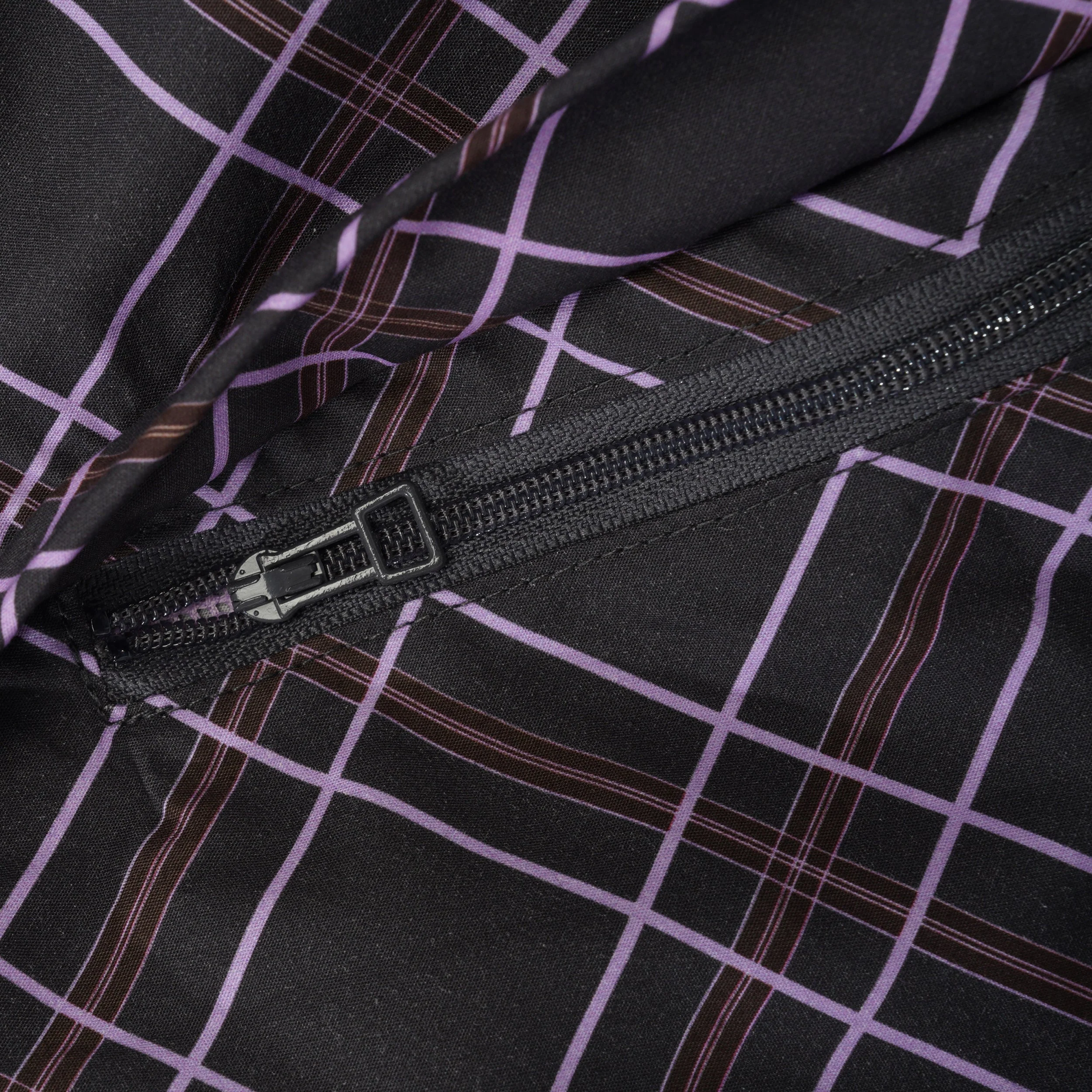 Checked Vondel Jacket, Charcoal / Viola - Image 3