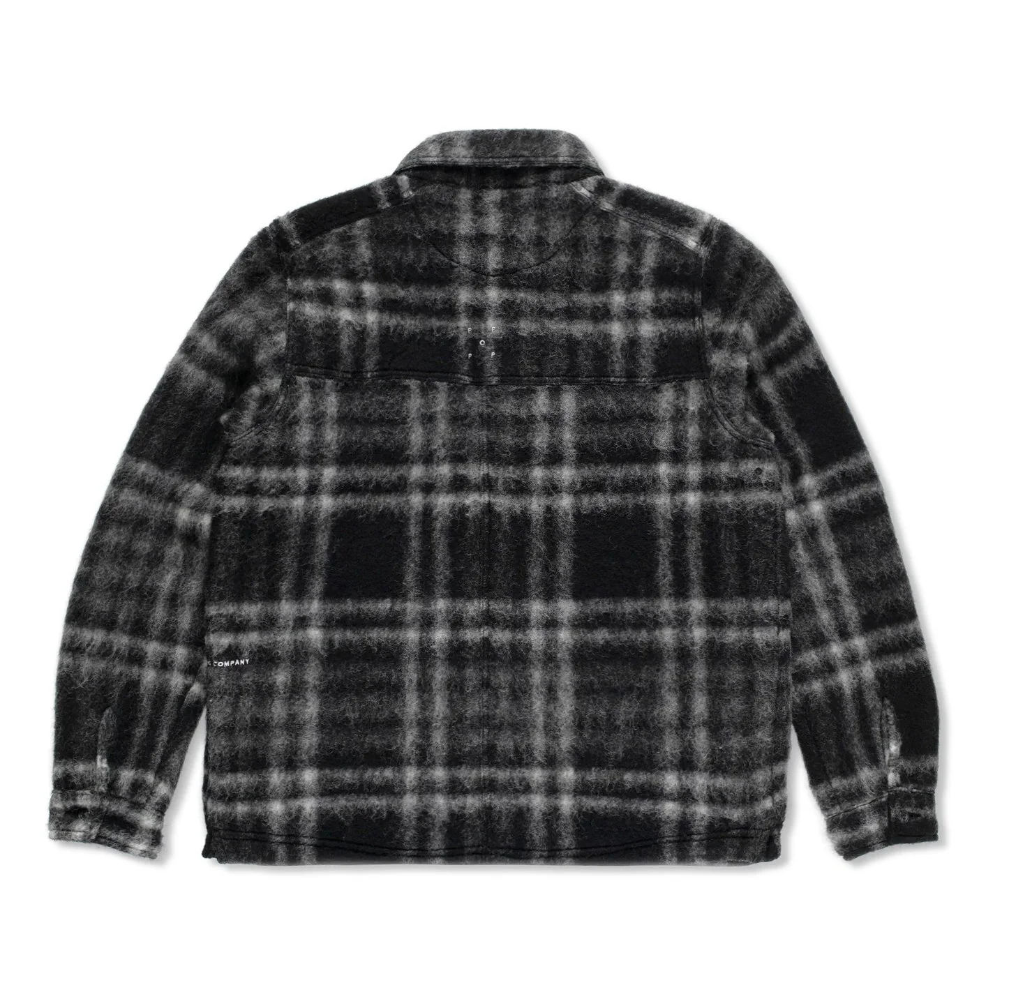 Checked Wool Shirt Jacket, Black / Charcoal - Image 3