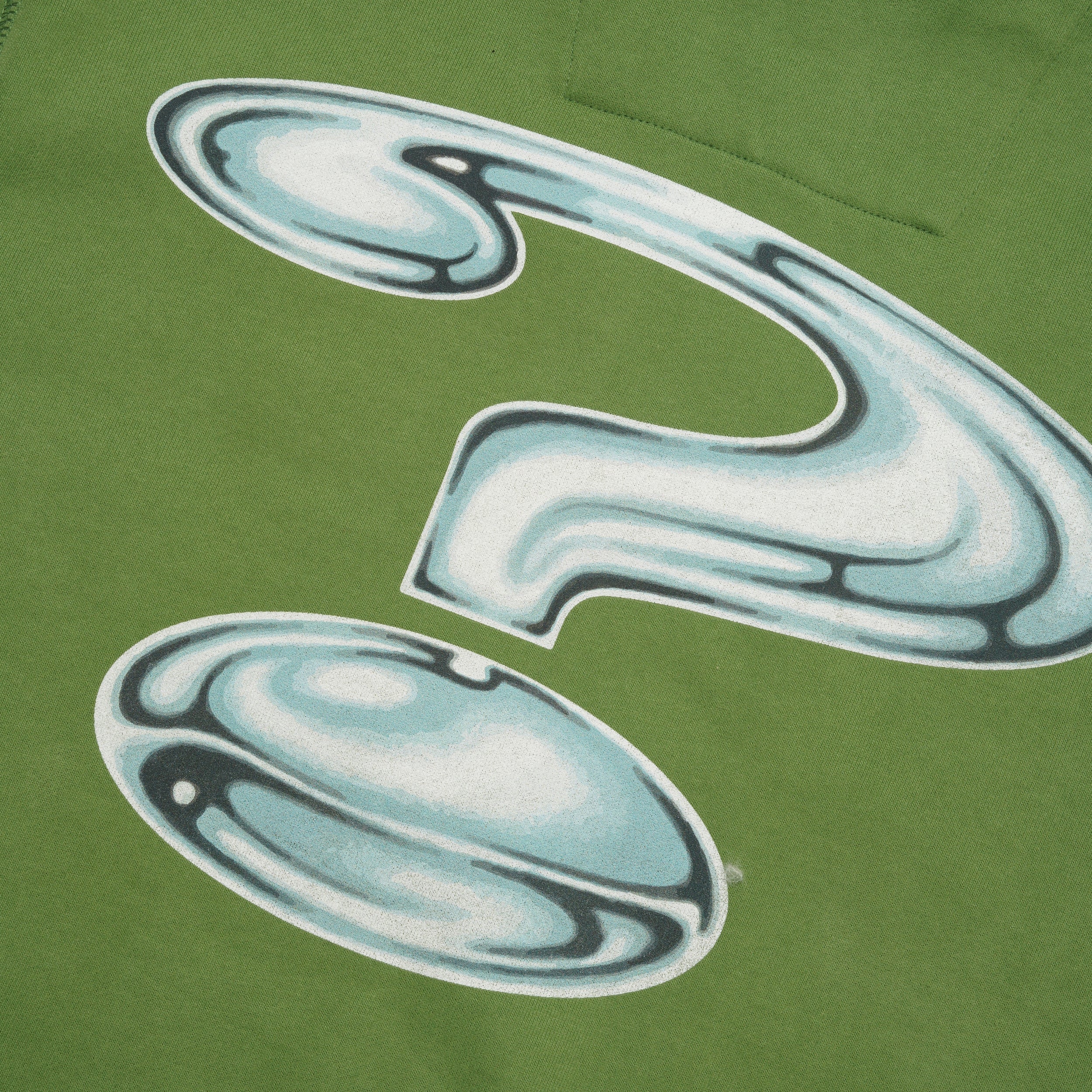 Chrome Zip Up Hood, Green - Image 4