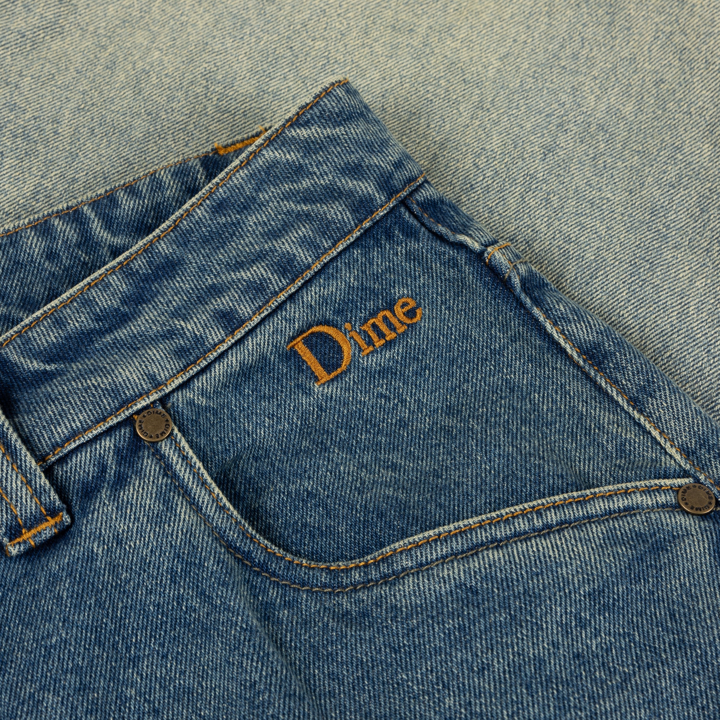 Classic Baggy Denim Pants, Dipped Sandblasted Indigo - Image 2