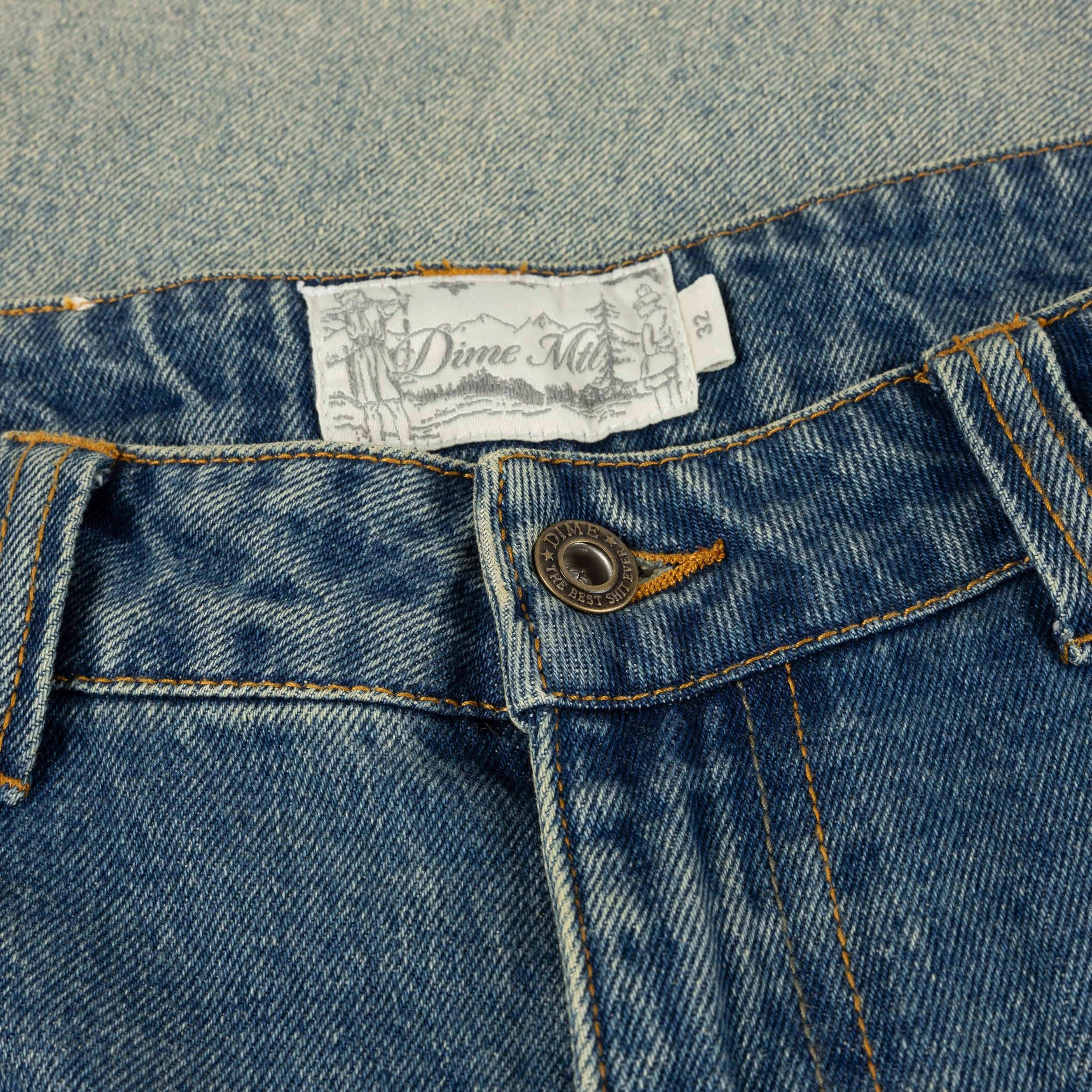 Classic Baggy Denim Pants, Dipped Sandblasted Indigo - Image 3