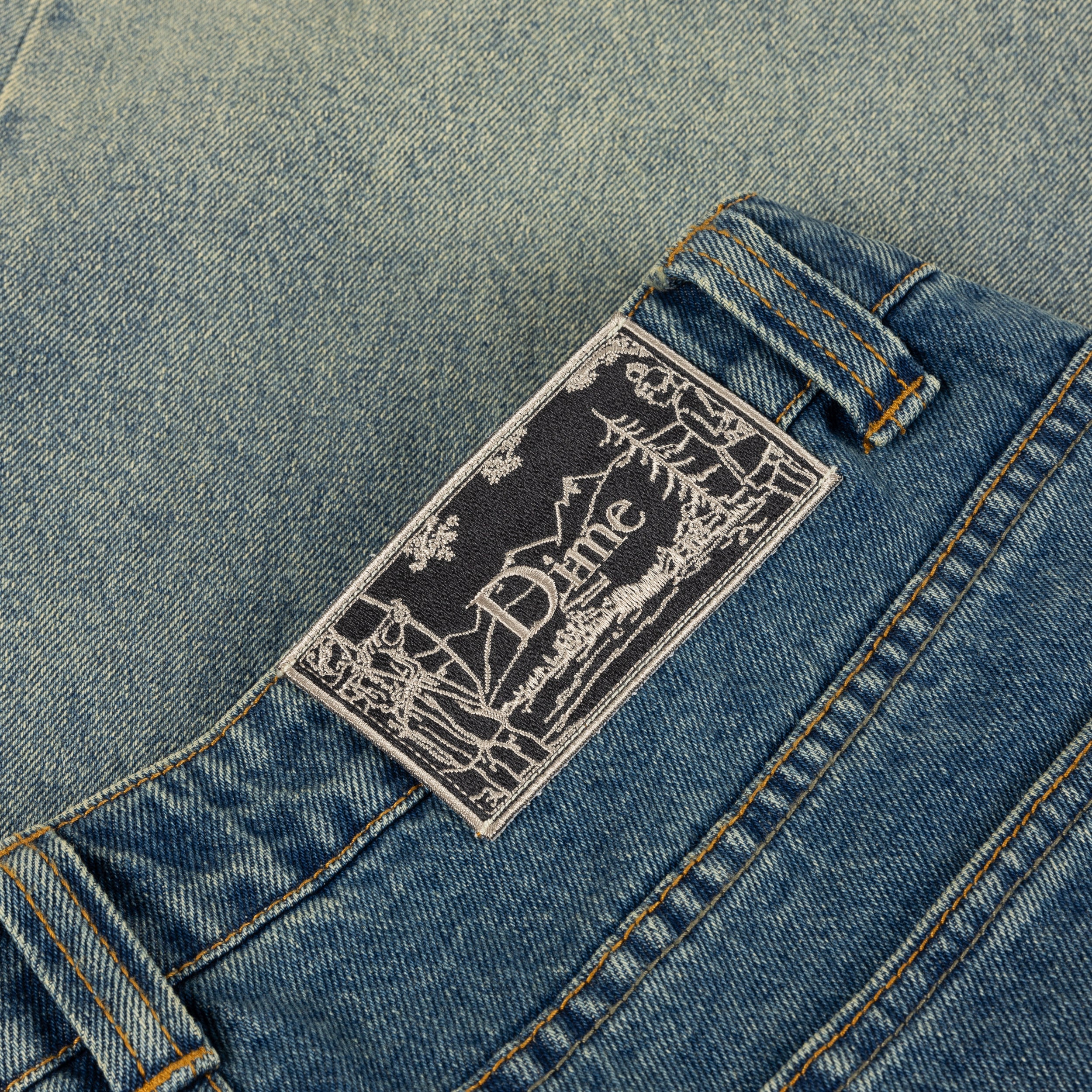 Classic Baggy Denim Pants, Dipped Sandblasted Indigo - Image 4