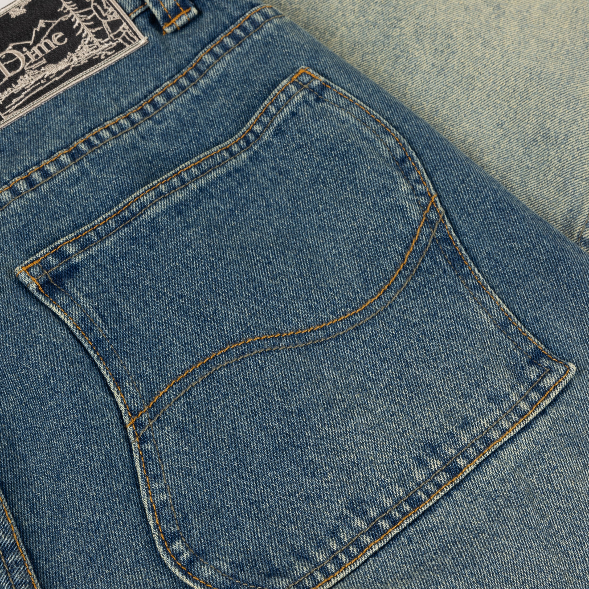Classic Baggy Denim Pants, Dipped Sandblasted Indigo - Image 5