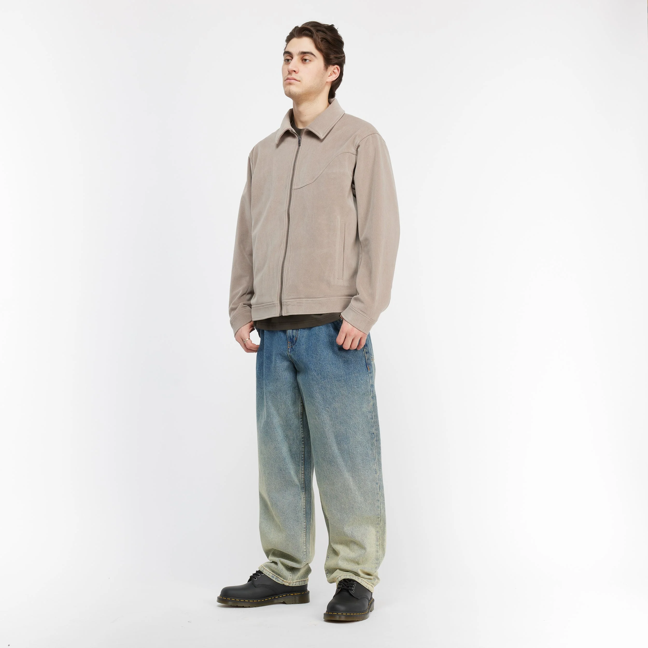 Classic Baggy Denim Pants, Dipped Sandblasted Indigo - Image 6