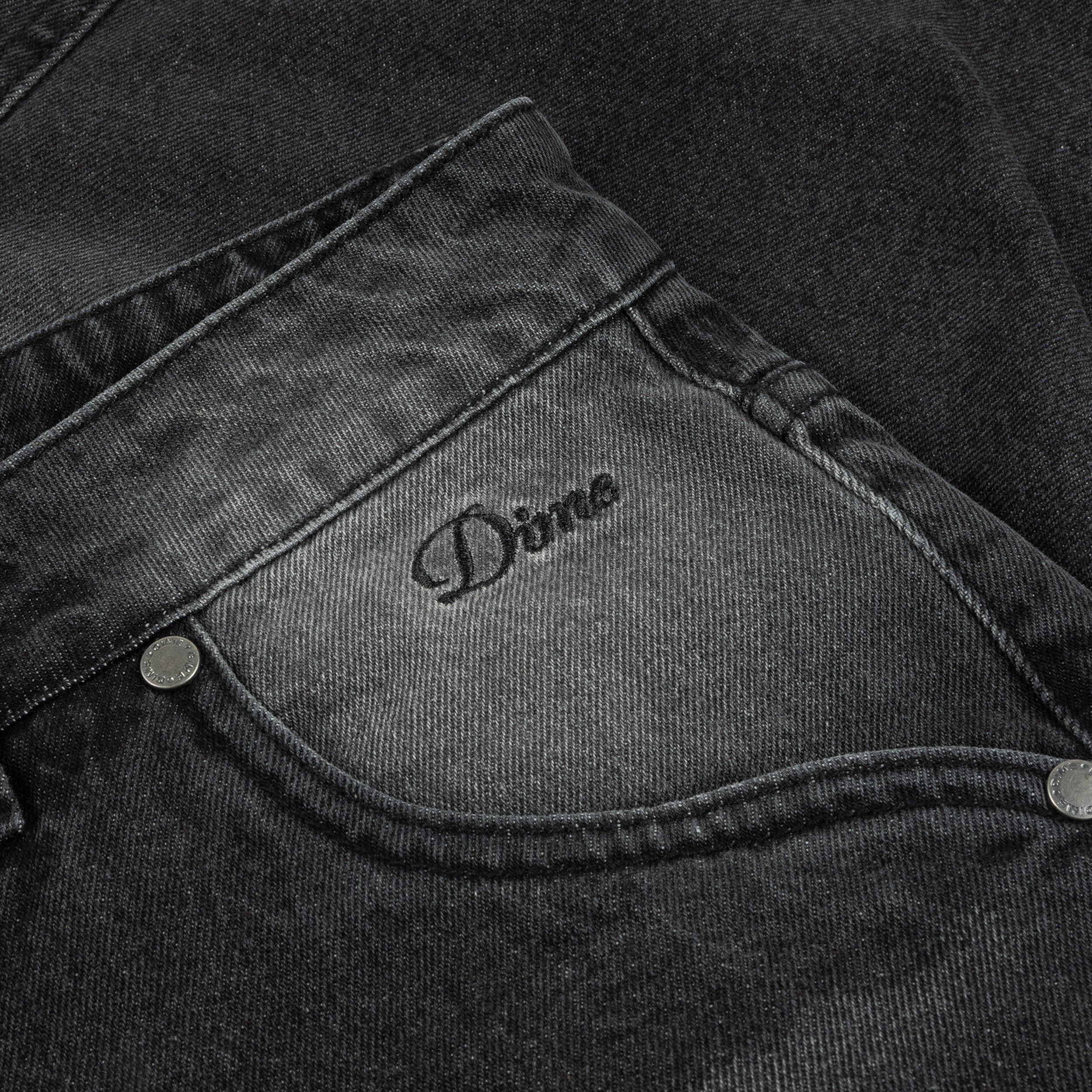 Classic Baggy Denim Pants, Sandblasted Black - Image 2