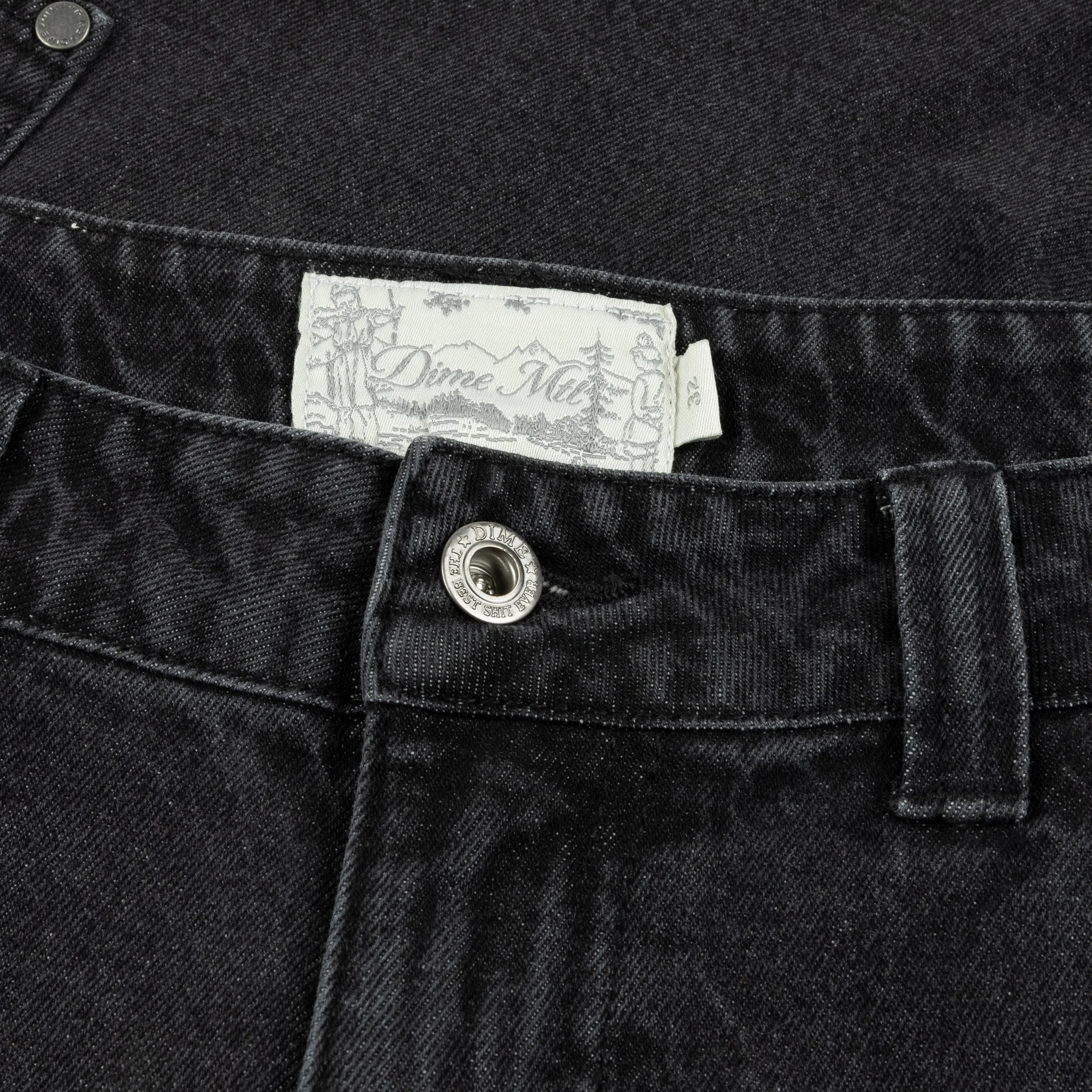 Classic Baggy Denim Pants, Sandblasted Black - Image 3