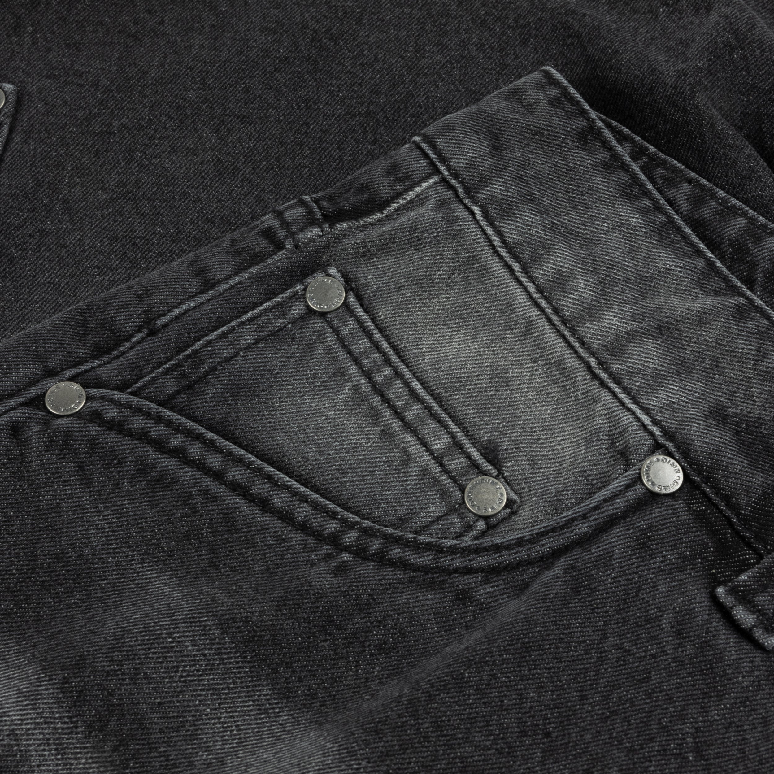 Classic Baggy Denim Pants, Sandblasted Black - Image 4