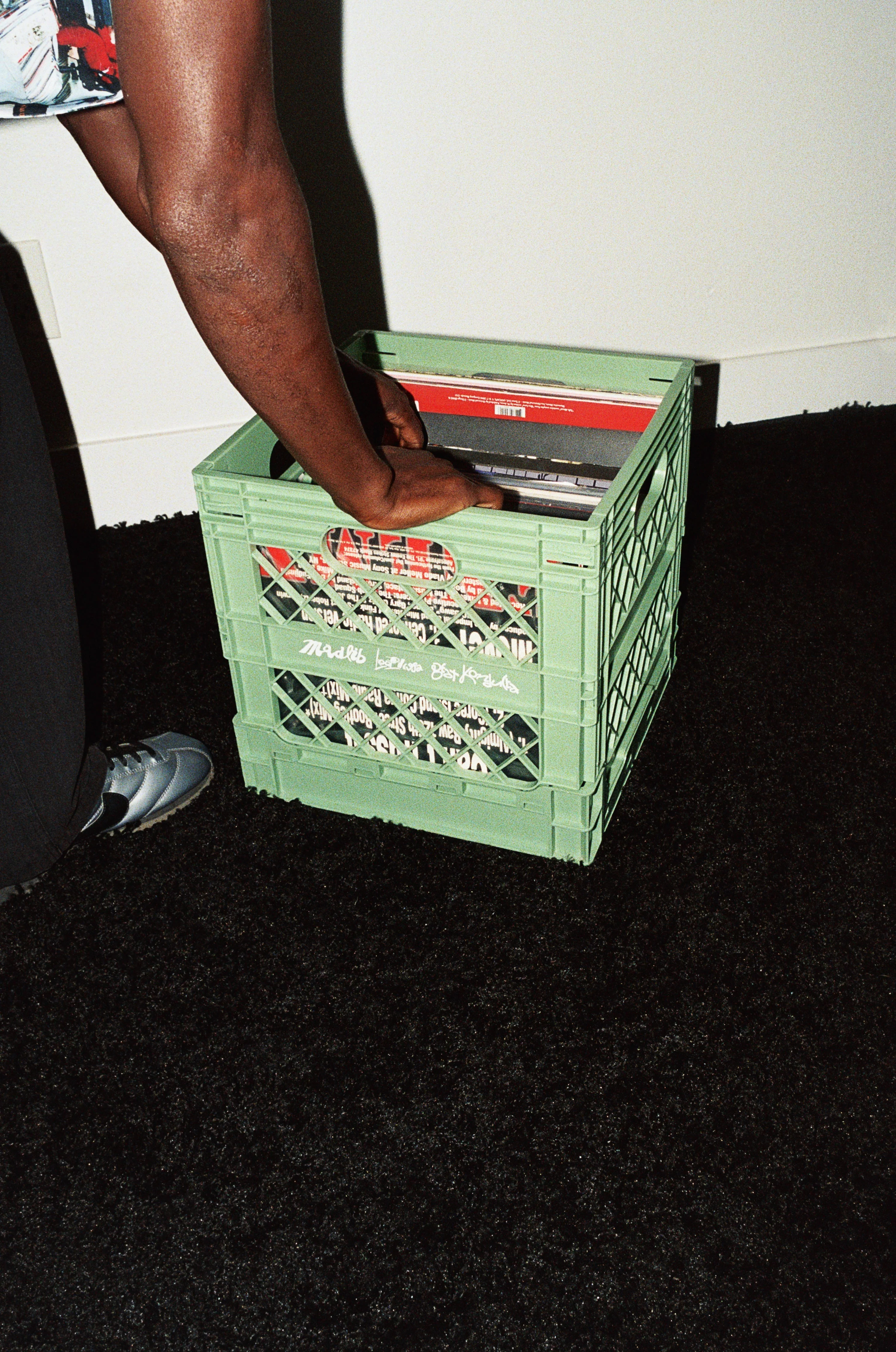 Collapsable Record Crate, Sage - Image 4
