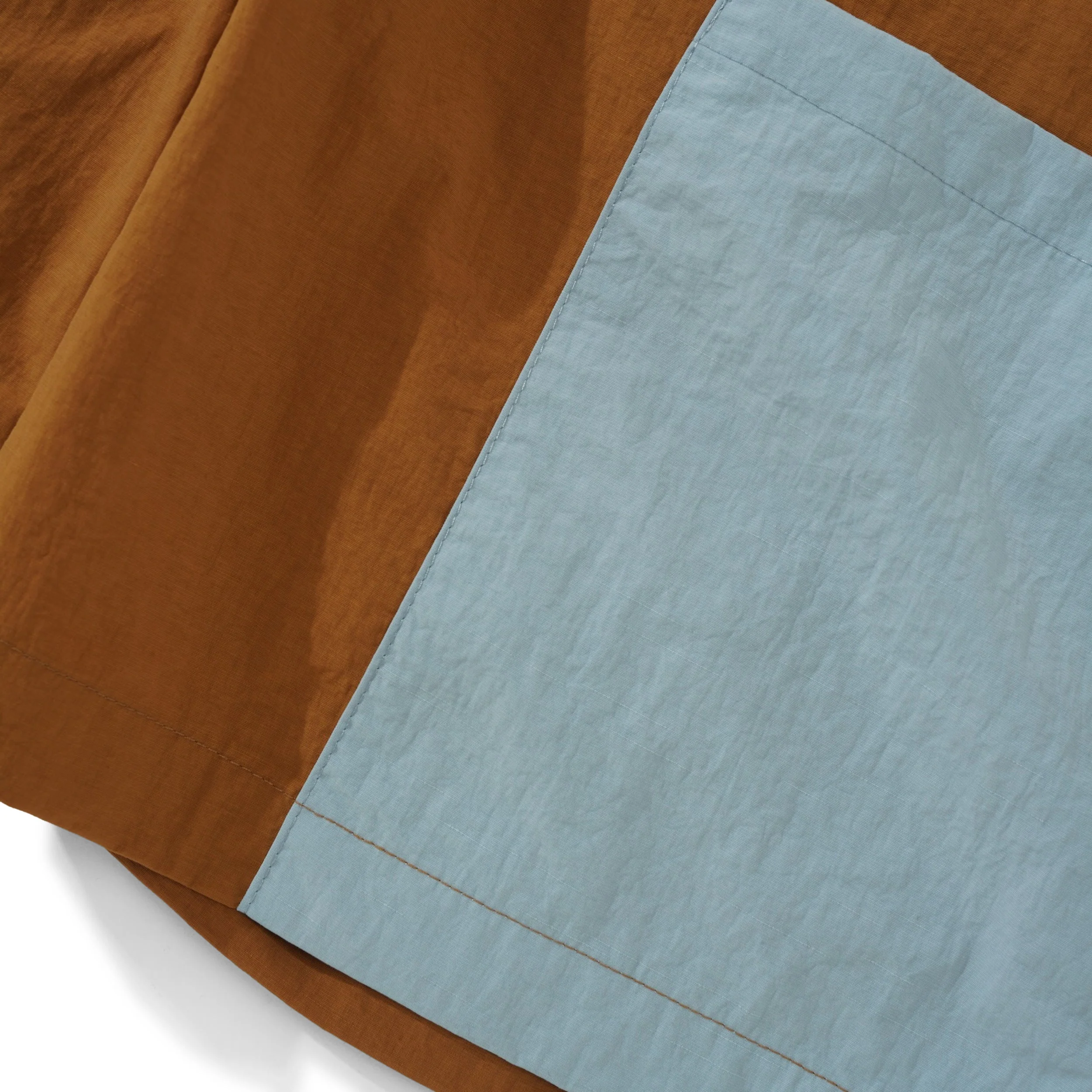 Colourblock Nylon Short, Chocolate - Image 3