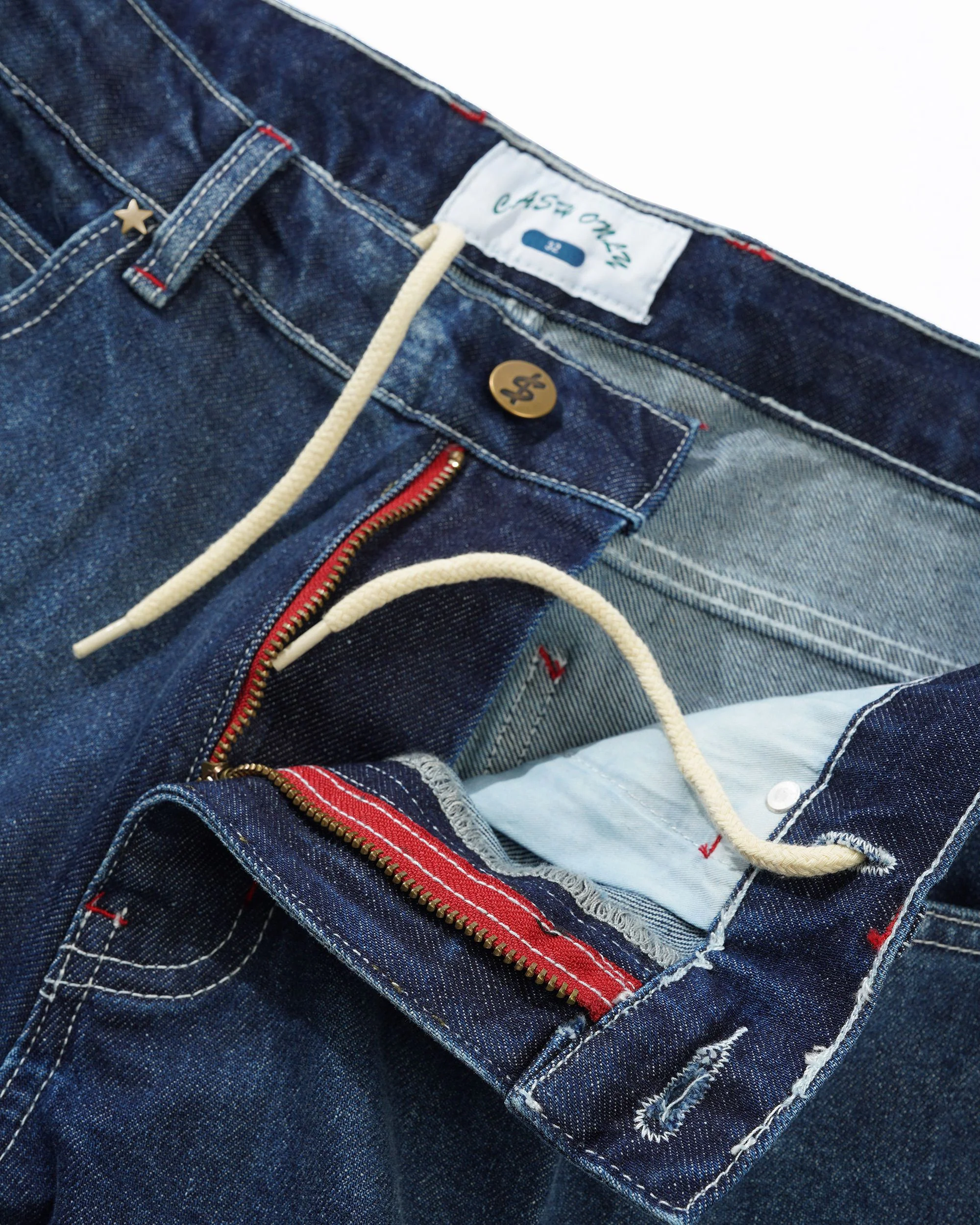 Company Denim Shorts, Distress Washed Slub Blue - Image 3