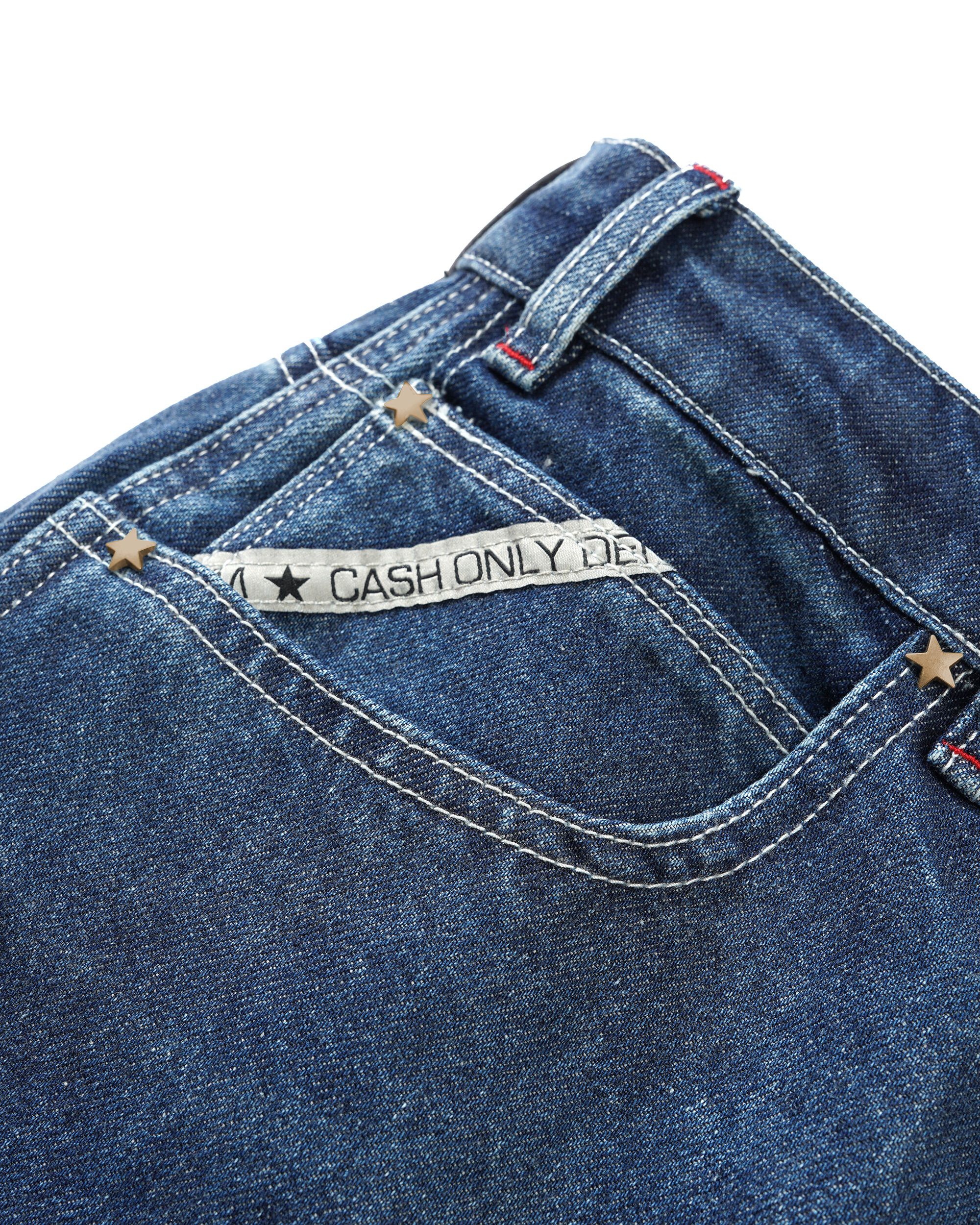 Company Denim Shorts, Distress Washed Slub Blue - Image 4