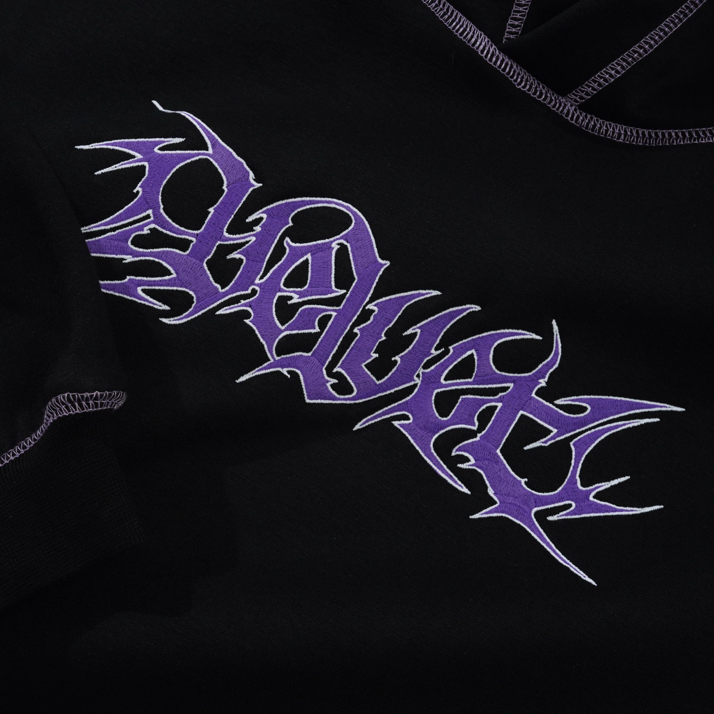 Contrast Fleece Pullover Tracktop, Black - Image 2