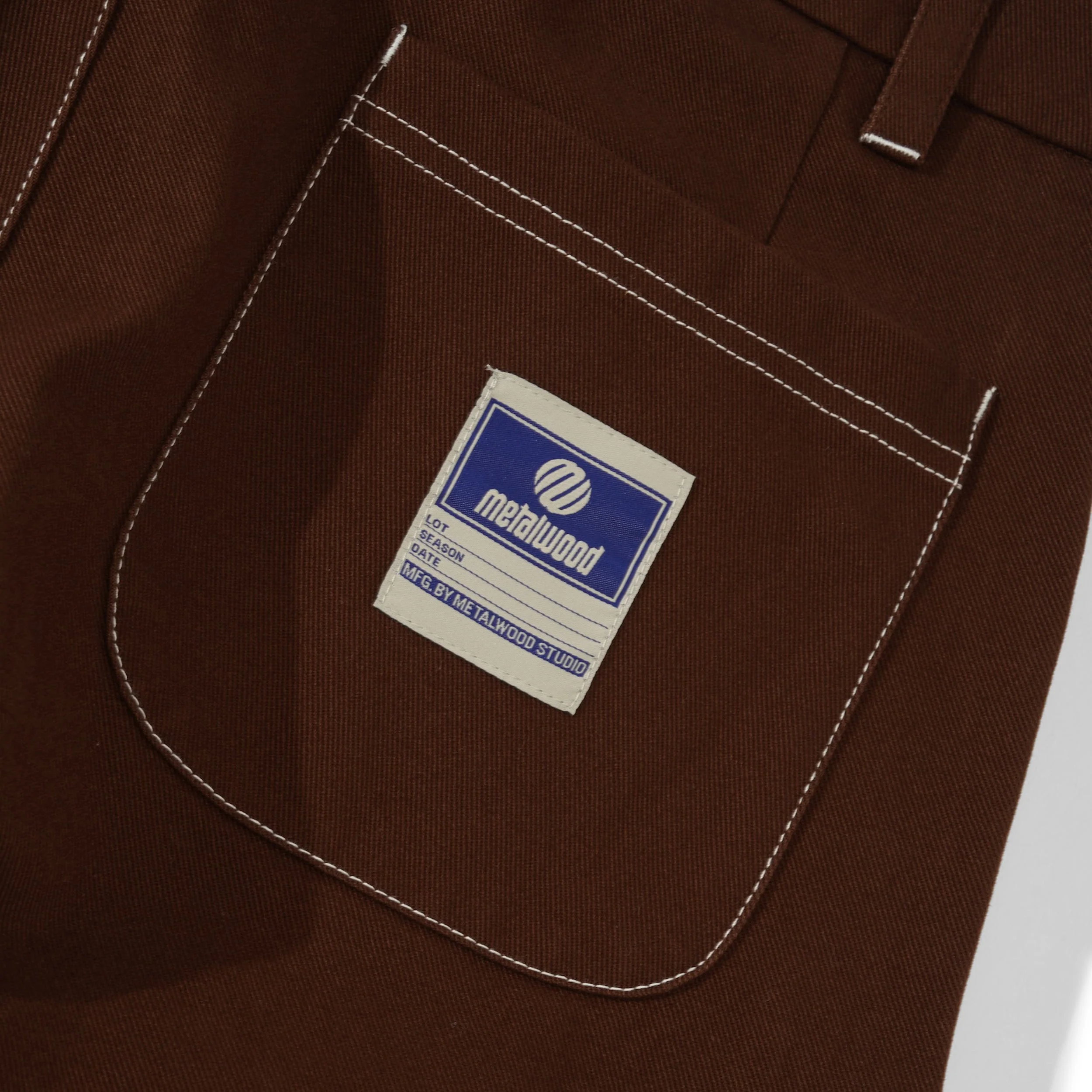 Contrast Sitch Chino Pant, Chocolate - Image 3