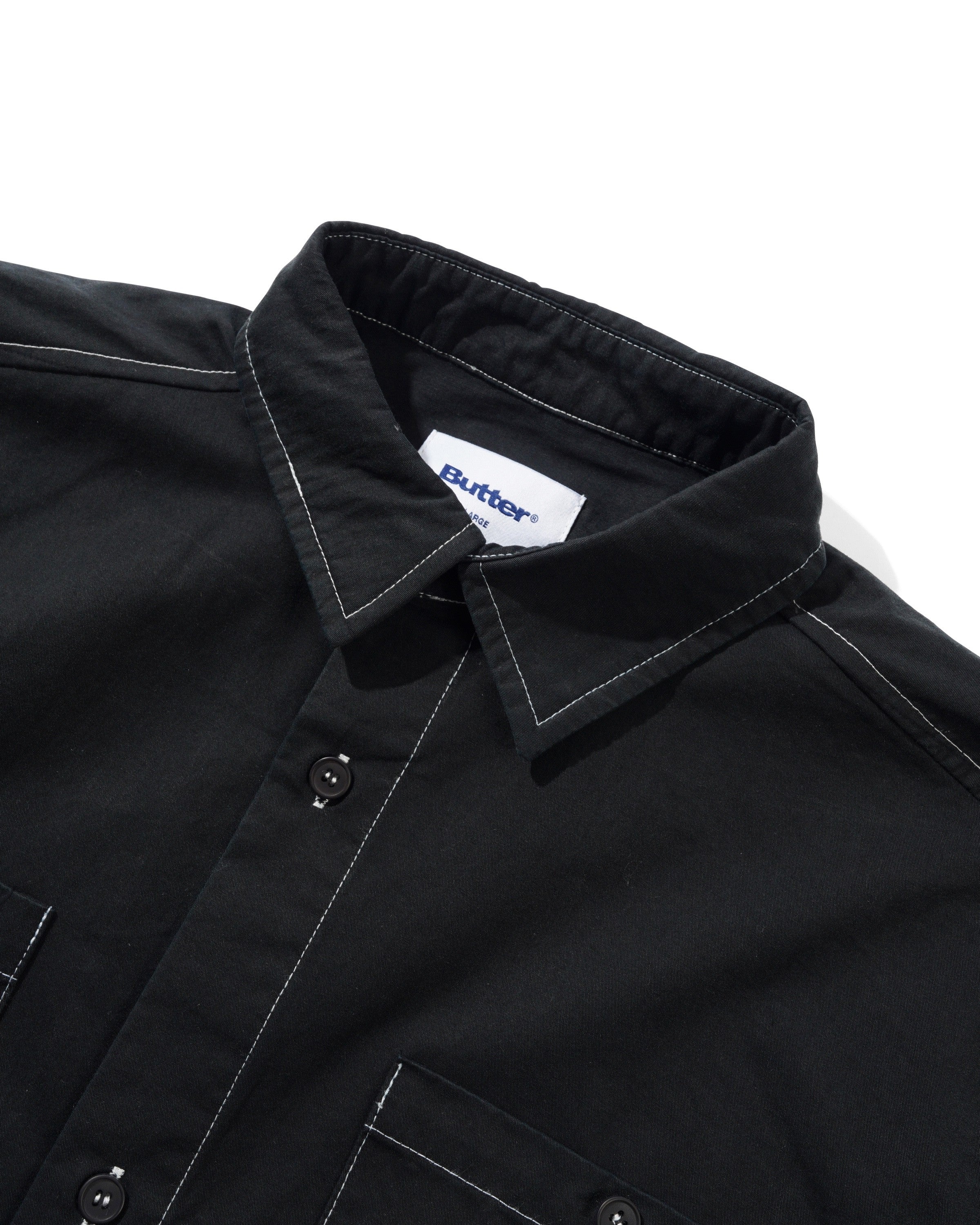 Contrast Stitch S/S Shirt, Washed Black - Image 3