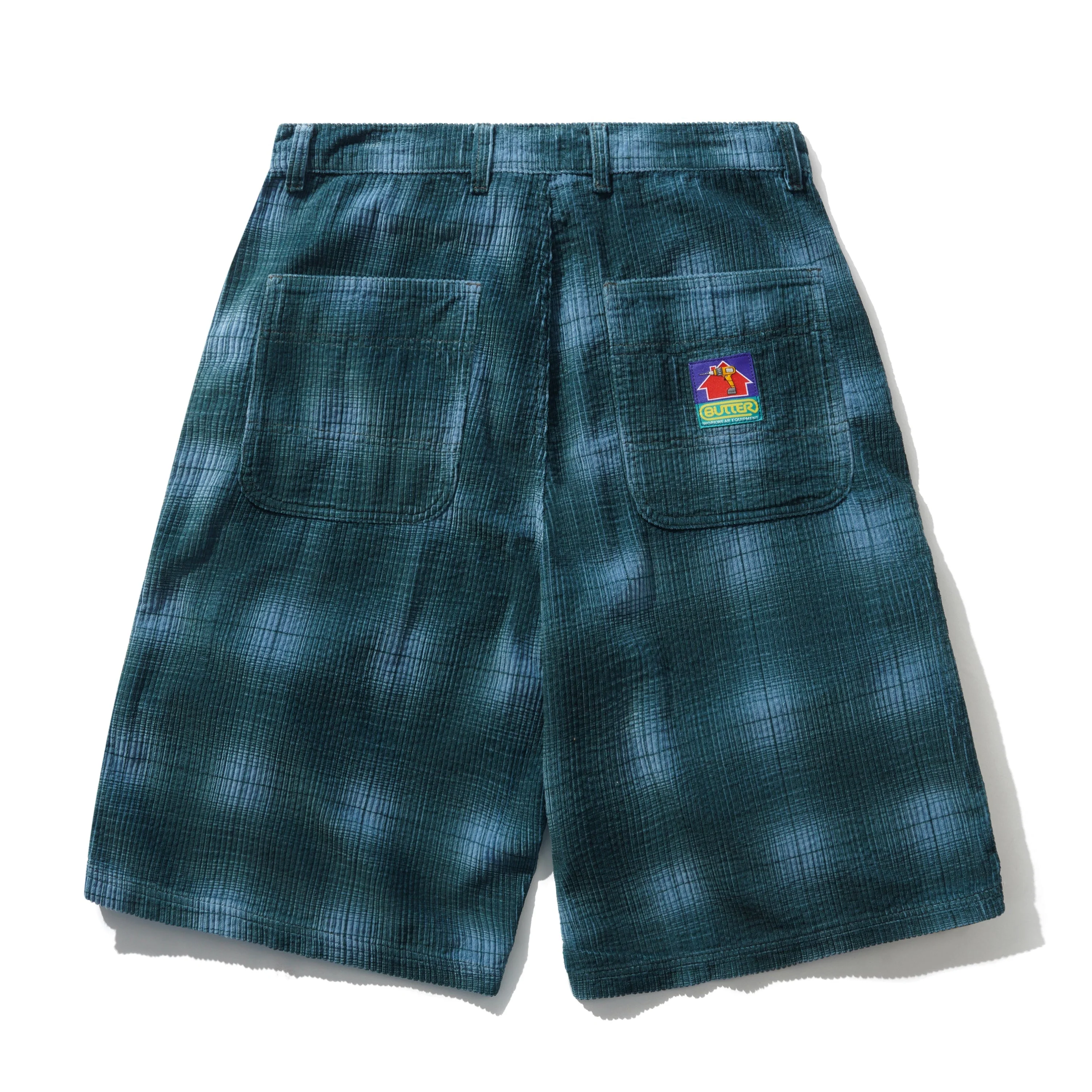 Cord Work Shorts, Blue Plaid - Image 2