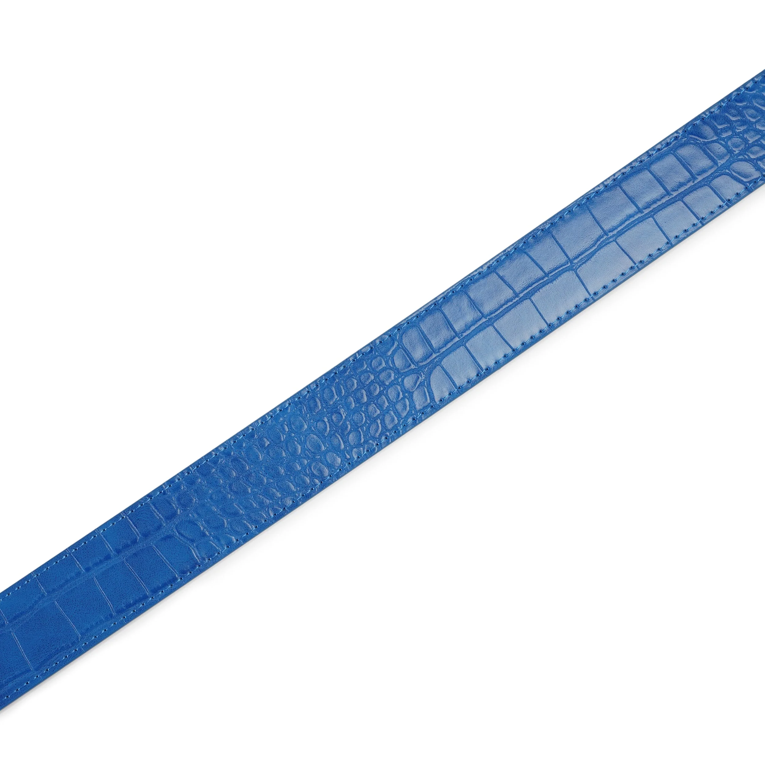 Croc Skin Belt, Blue - Image 2