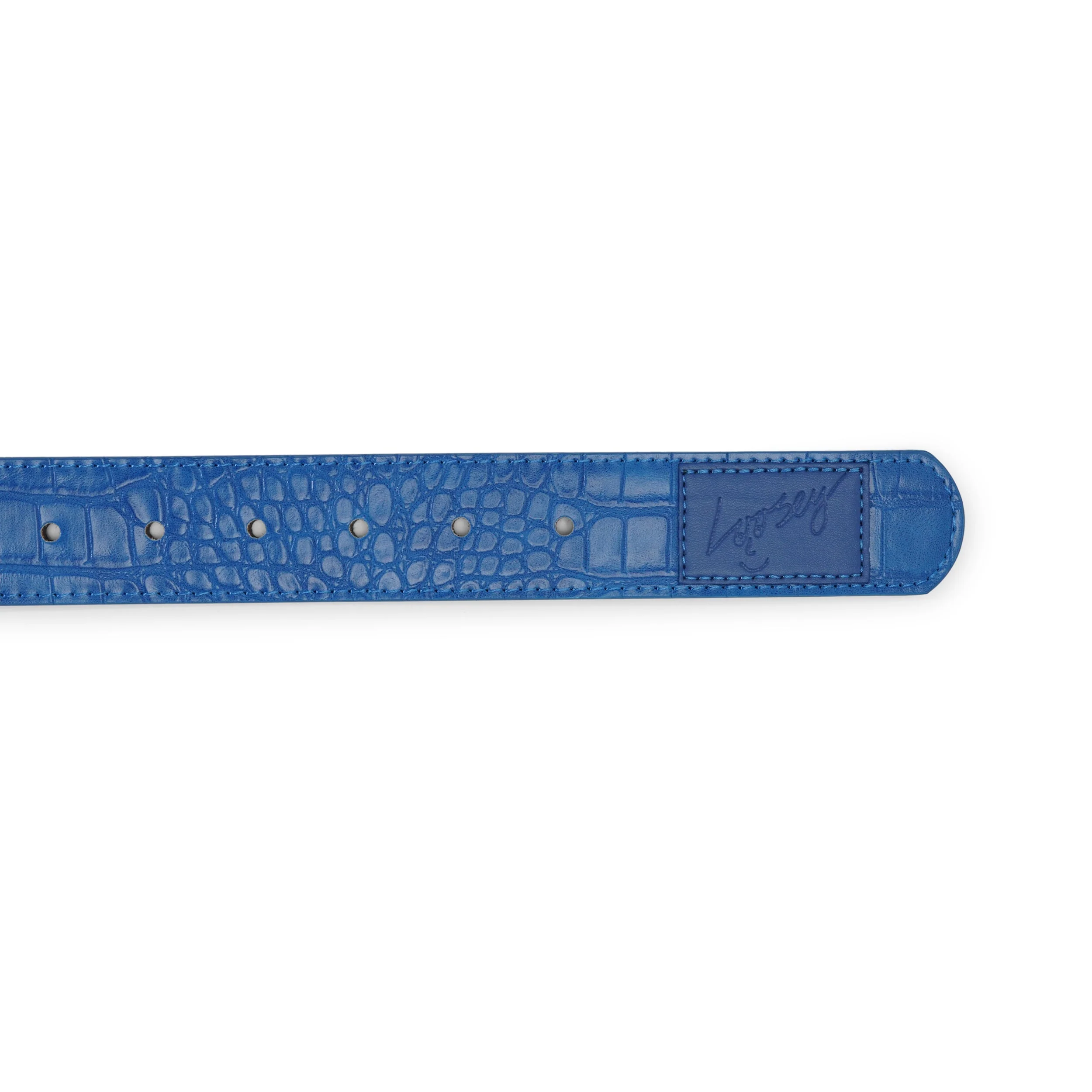 Croc Skin Belt, Blue - Image 3