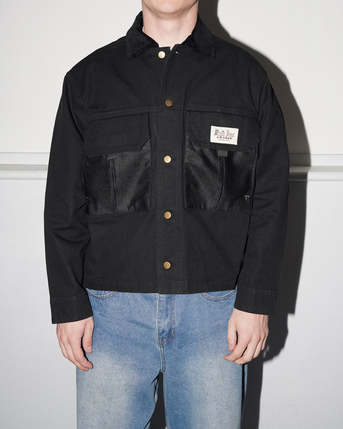 Cropped Chore Jacket, Black - Image 3