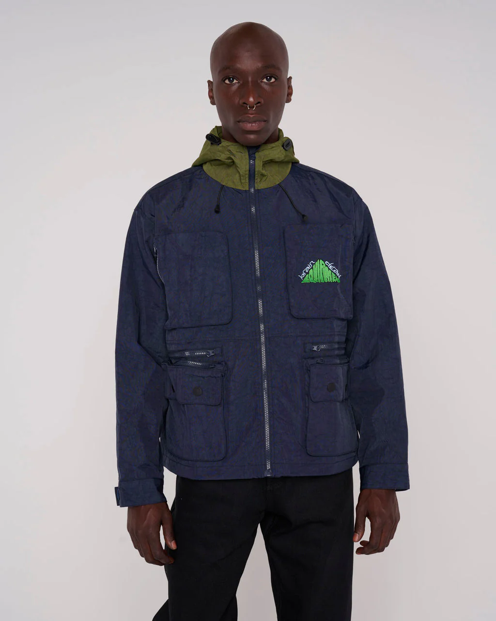 Cropped Hunting Jacket, Navy - Image 3