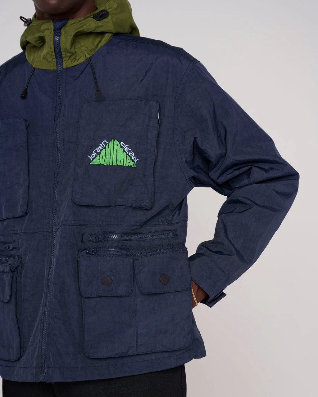 Cropped Hunting Jacket, Navy - Image 4