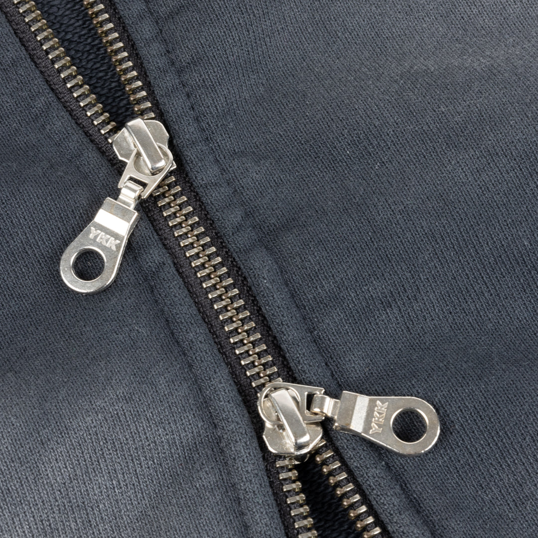 Cropped Zip-Thru Pullover Hood, Black Washed - Image 3