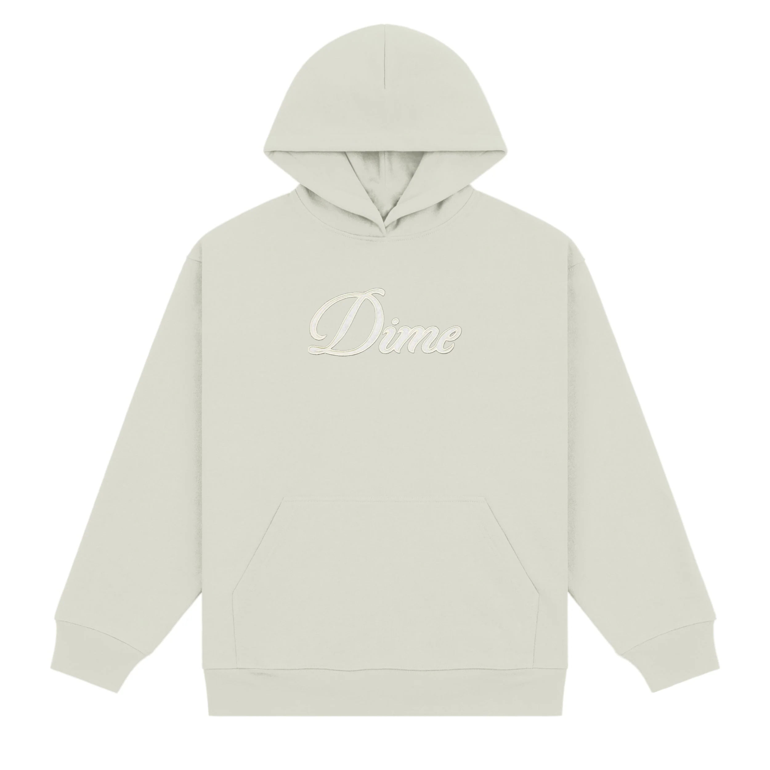 Cursive Hoodie, Charcoal Moss
