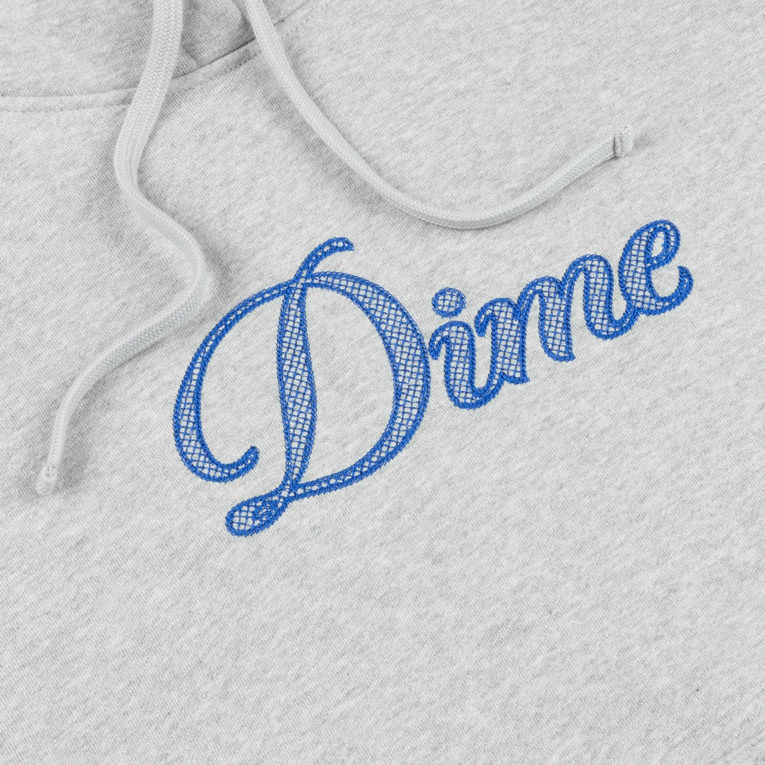 Cursive Logo Pullover Hood, Heather Grey - Image 2