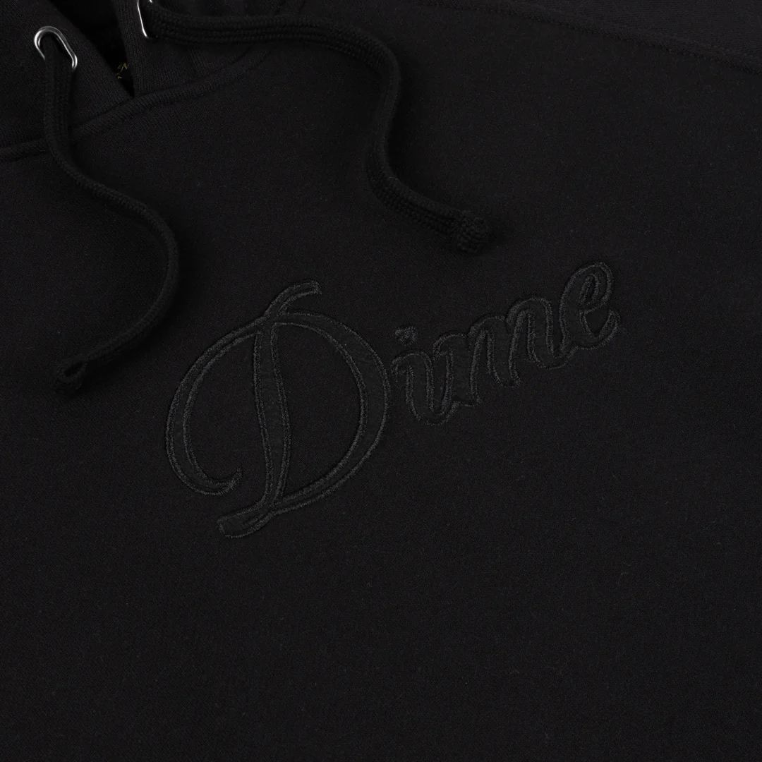 Cursive Pullover Hood, Black / Black - Image 2